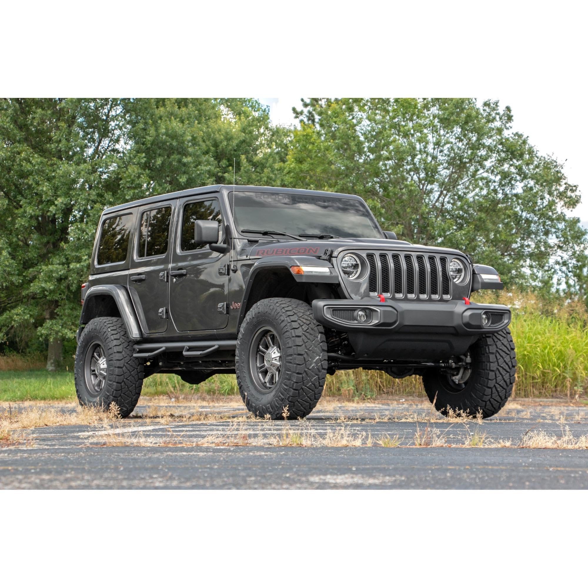 3.5" Rough Country Lift Kit w/ N3 Shock Absorbers for Jeep Wrangler Rubicon 4-Door (2024-2025) - Includes Front & Rear N3 Shocks, Adjustable Lower Control Arms, Coil Springs