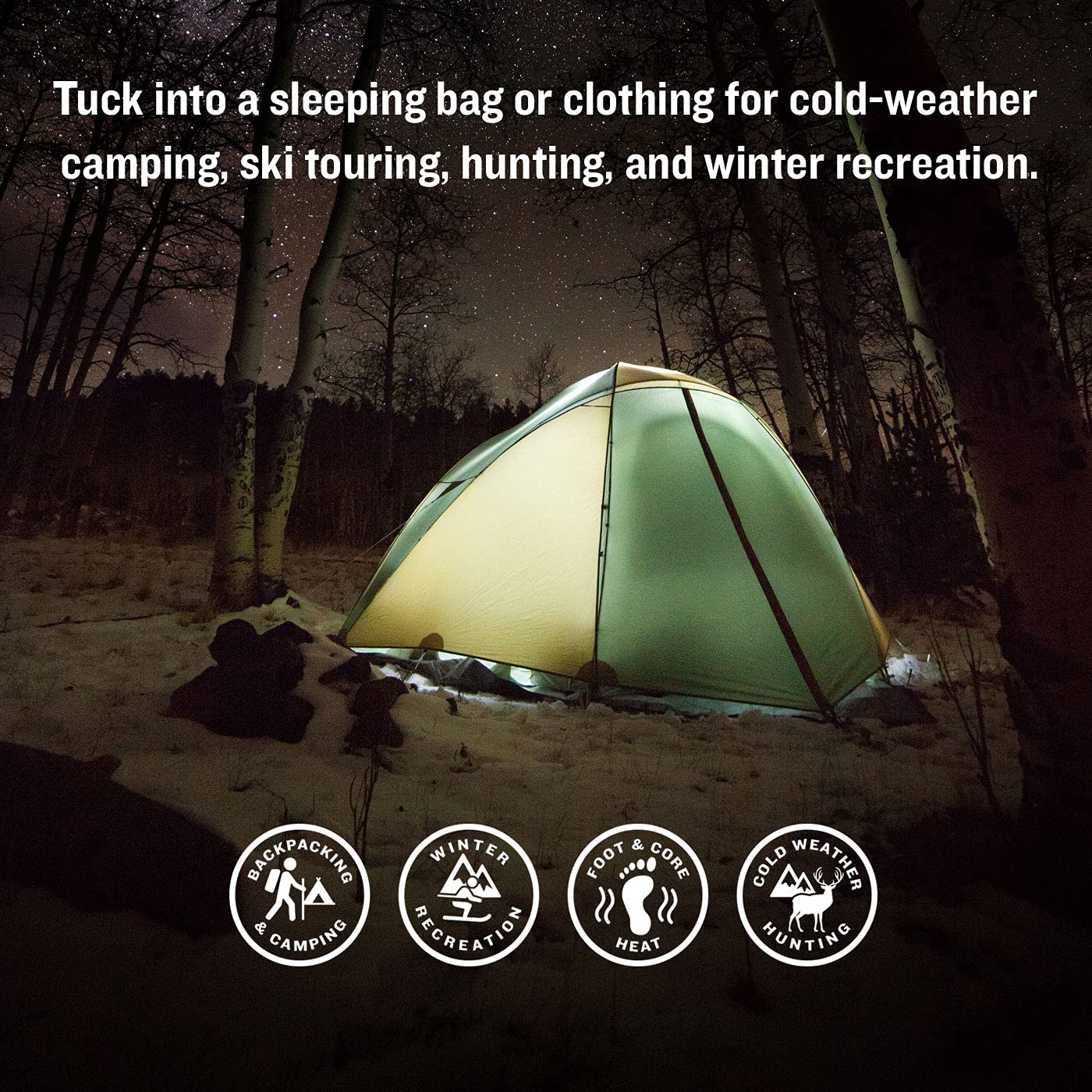 24-Hour Ignik Compostable XL Body and Sleeping Bag Warmers with Resealable AirBarrier Pouch, 4 Pairs