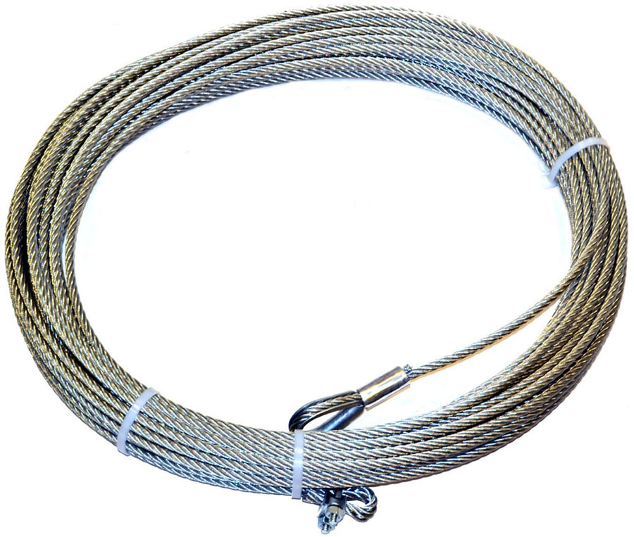 WARN Winch Accessory 38311: Steel Cable Wire Rope with Loop End and Terminal, 5/16" Diameter x 150' Length