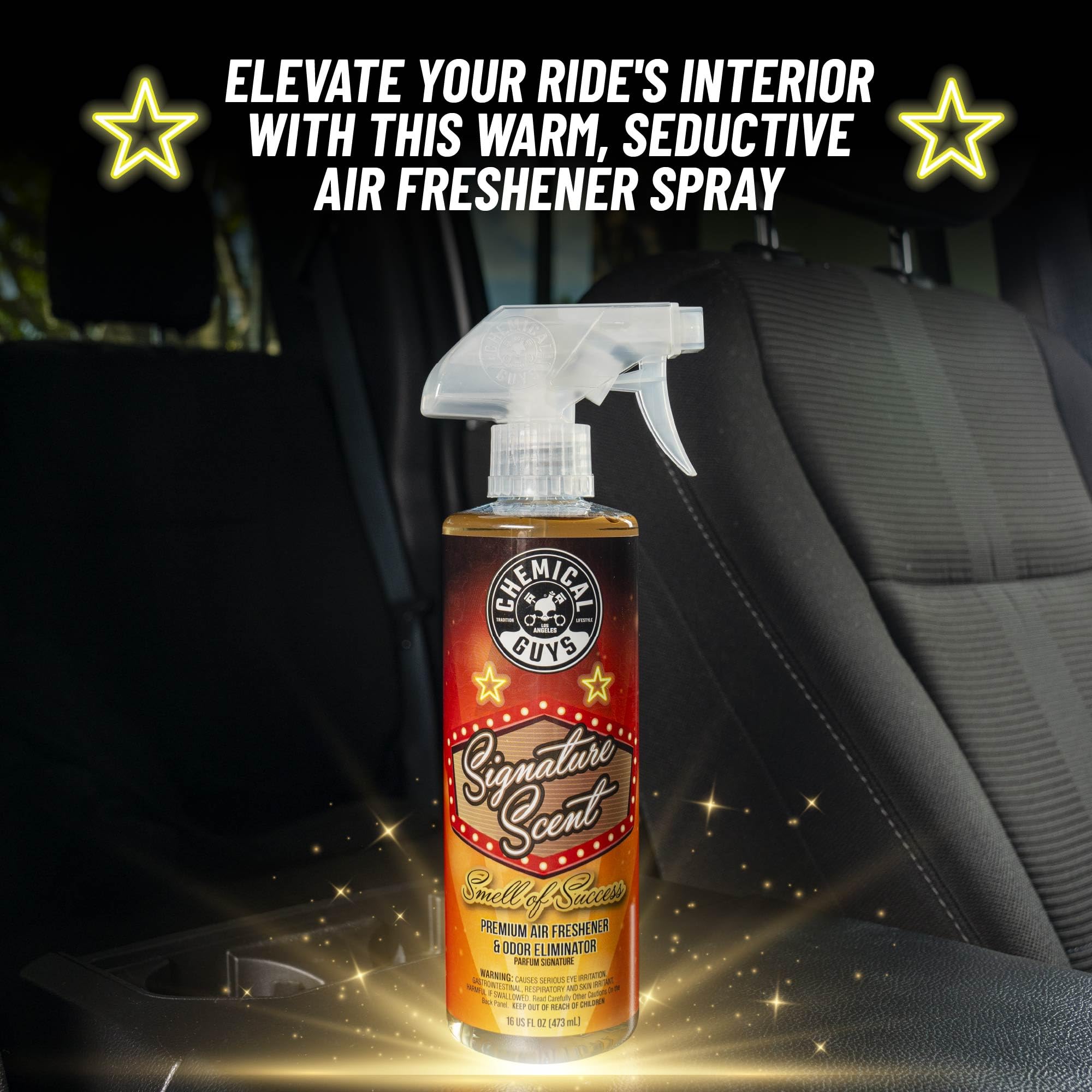 Chemical Guys Signature Scent AIR_069_16 Premium Air Freshener and Odor Eliminator, Smell of Success (Great for Cars, Trucks, SUVs, RVs, Home, Office & More) 16 fl oz
