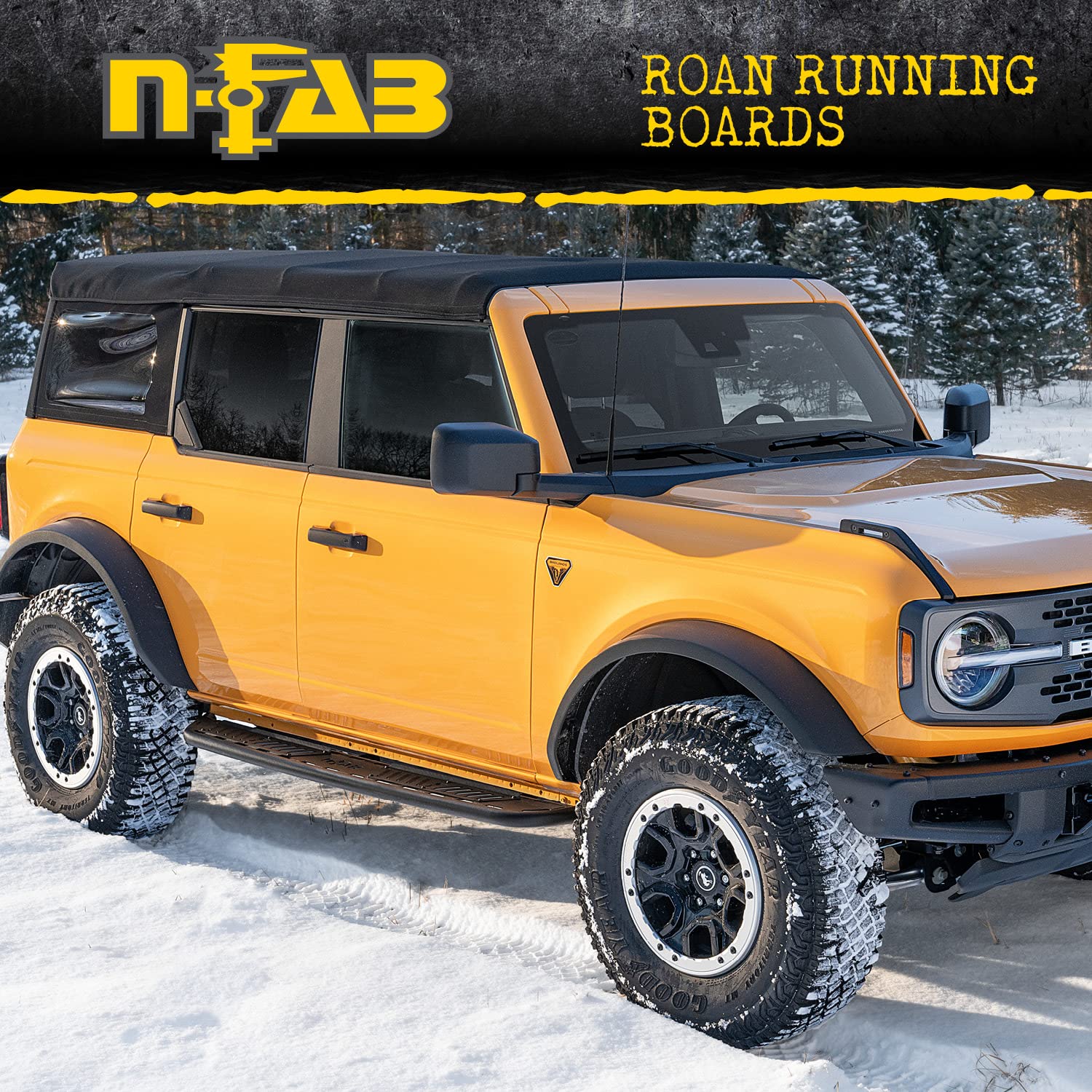 Roan Running Boards RealTruck for Toyota Tundra | Cab Length, Extra Large 5.5" Step Plate, Textured Black | NBT07CC-TX | Fits 2007-2021 Toyota Tundra CrewMax, SRW/DRW Gas/Diesel