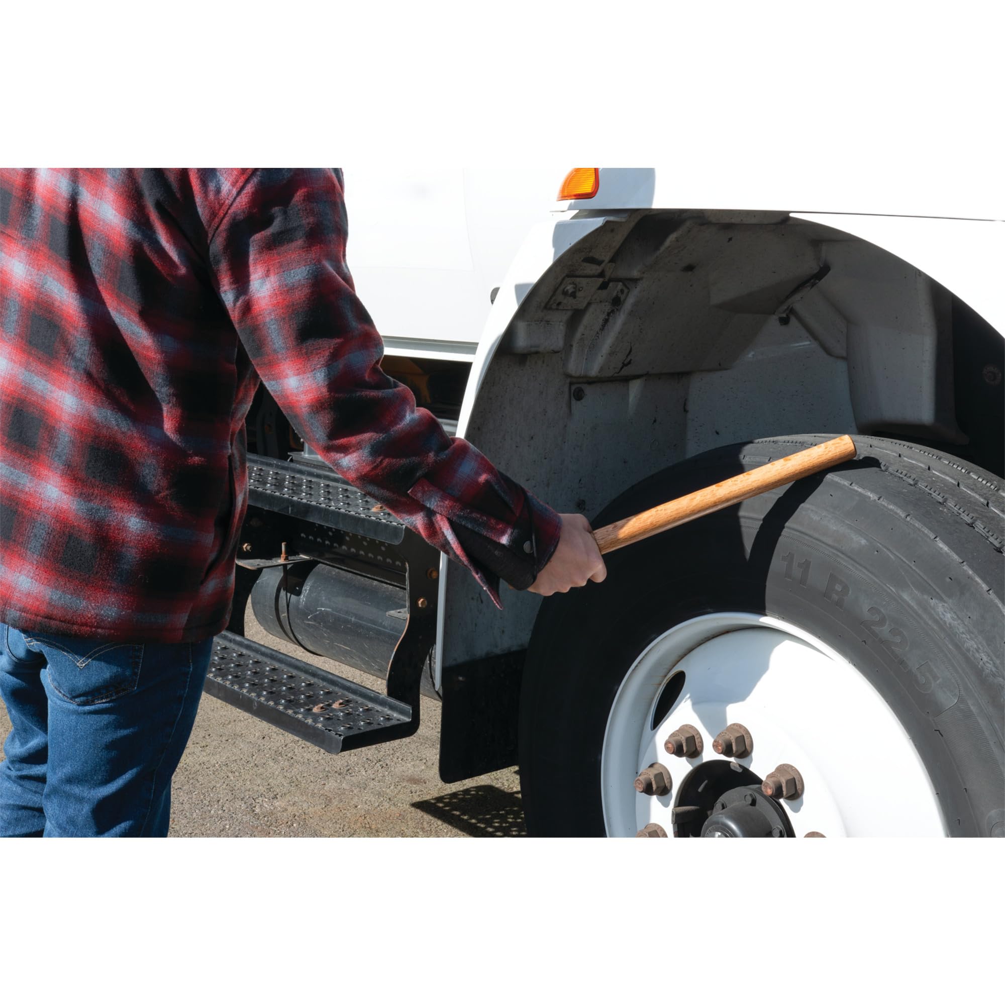 W3069 Performance Tool 18-in, 10 Ounce Solid Wood Tire Thumper for Checking Tire Pressure on Large Vehicles, Buses, Semi-Trucks, RVs, Trailers, SUVs with Hardwood Construction and Wrist Strap