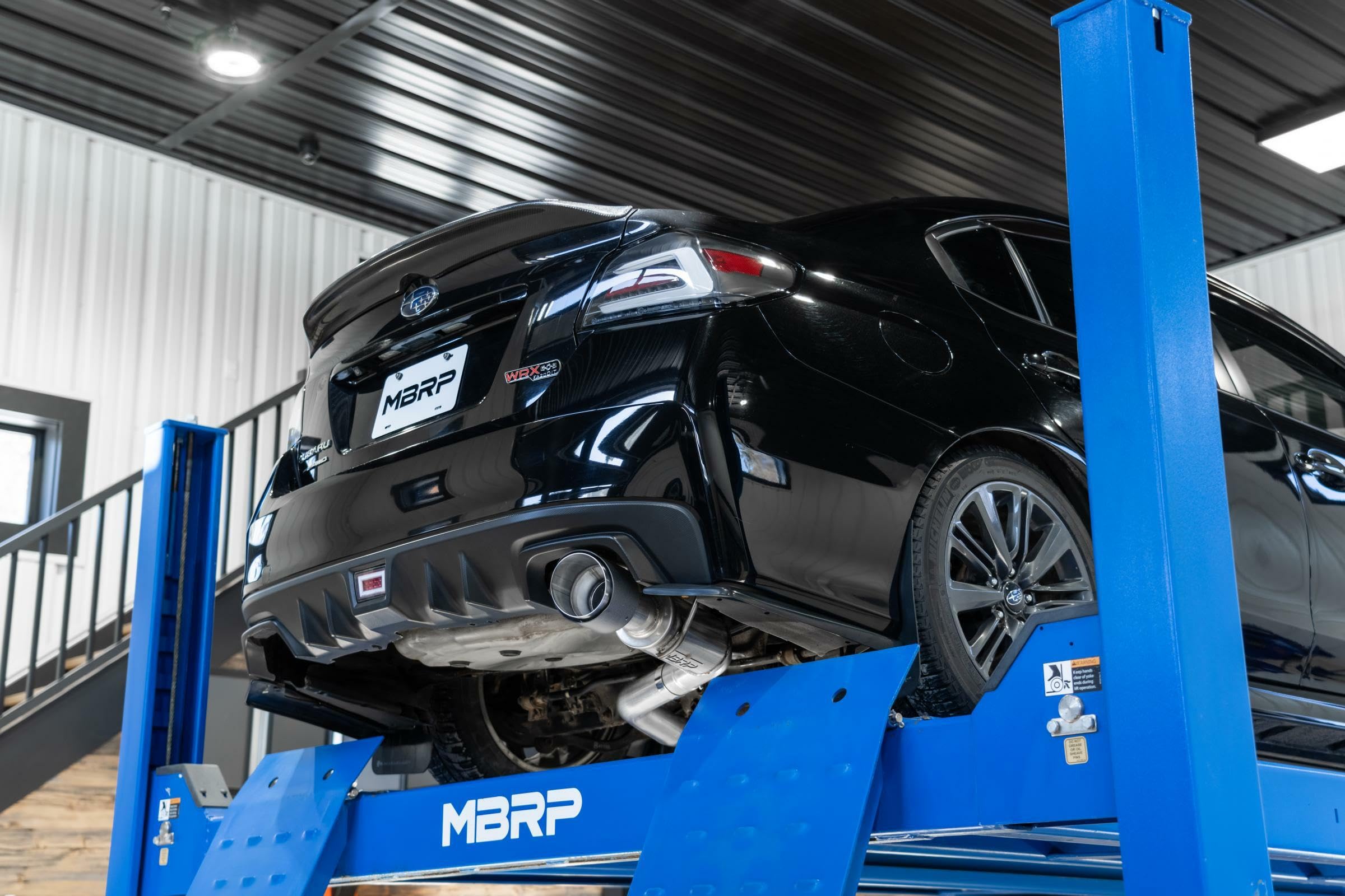 Cat Back MBRP Exhaust S48033BE Performance Exhaust System; 3 in; Single Rear Exit; T304 Stainless Steel; 5 in. Burnt End Tip;