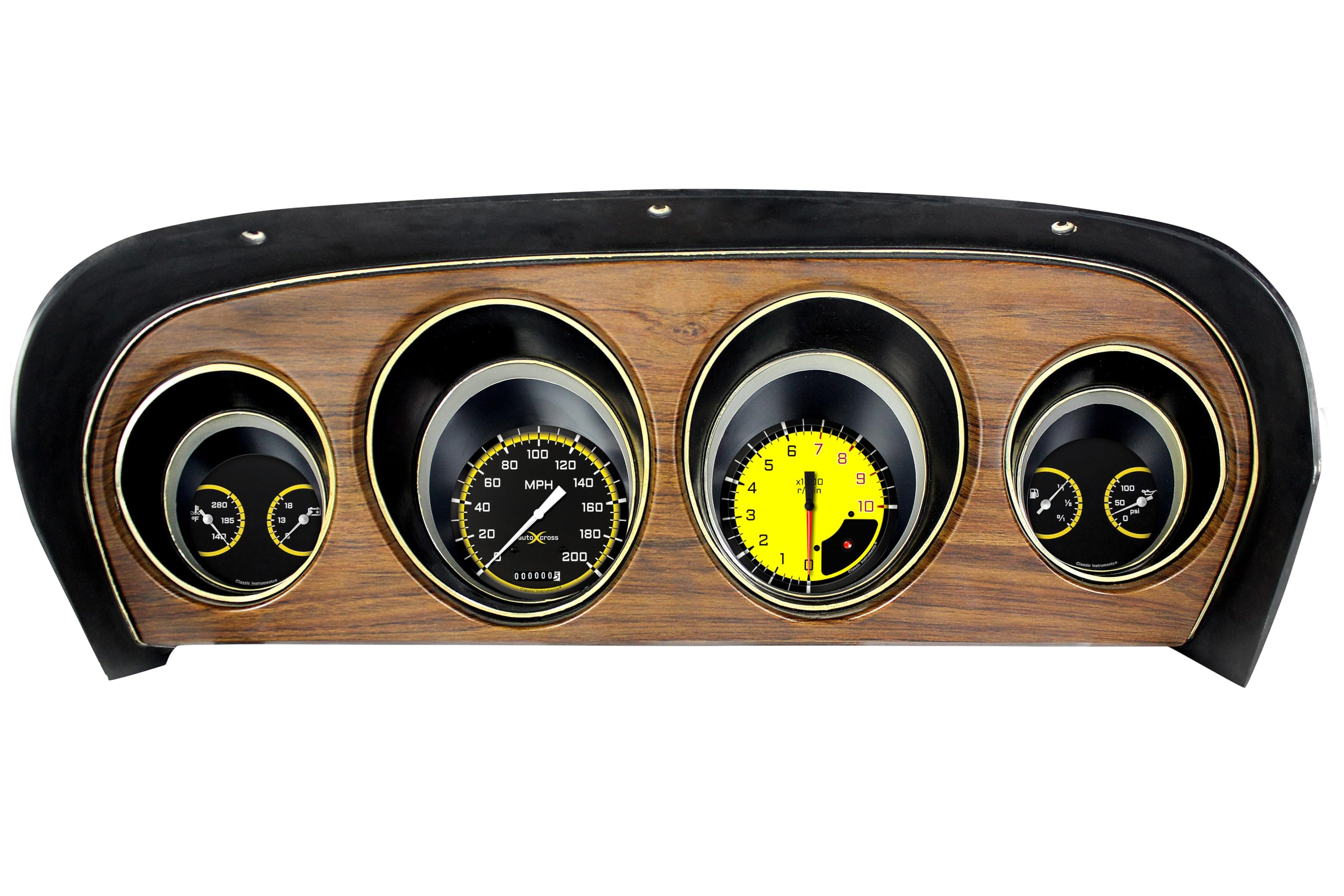 MU69AXY Classic Instruments Autocross Gray Gauge Package Fits 1969-1970 Mustang