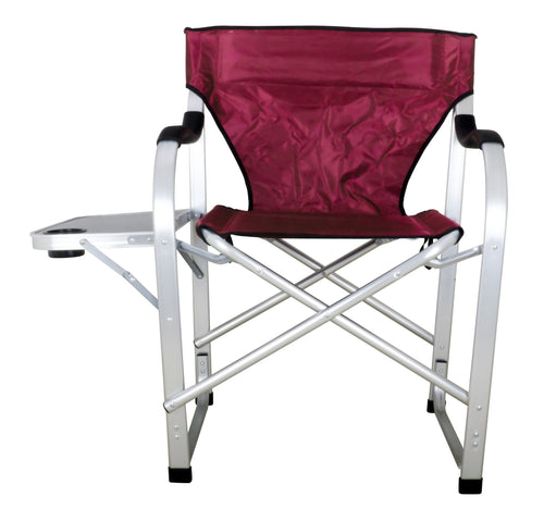 Camping Stylish Heavy Duty Folding Director Chair w/Side table/Burgundy/SL1215