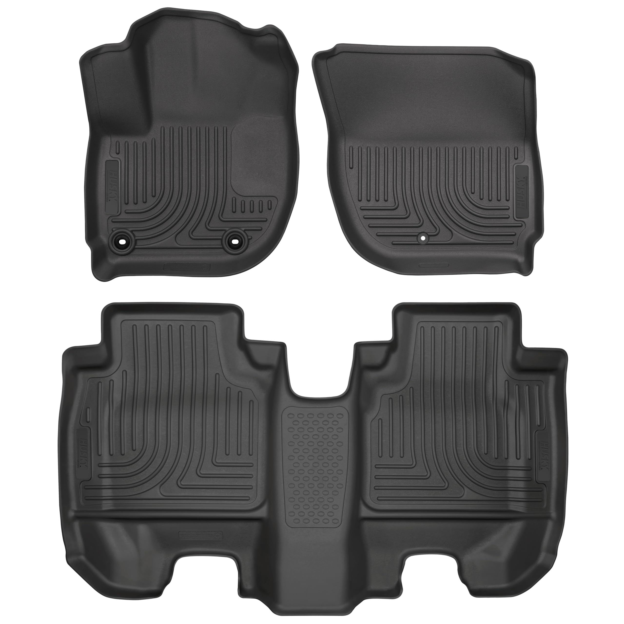 Husky Liners Floor Mats Weatherbeater | Fits 2016-2022 Honda HR-V | Front & 2nd Row, 3-pc Black - 93701