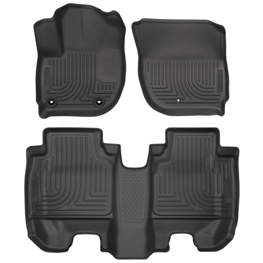 Husky Liners Floor Mats Weatherbeater | Fits 2016-2022 Honda HR-V | Front & 2nd Row, 3-pc Black - 93701