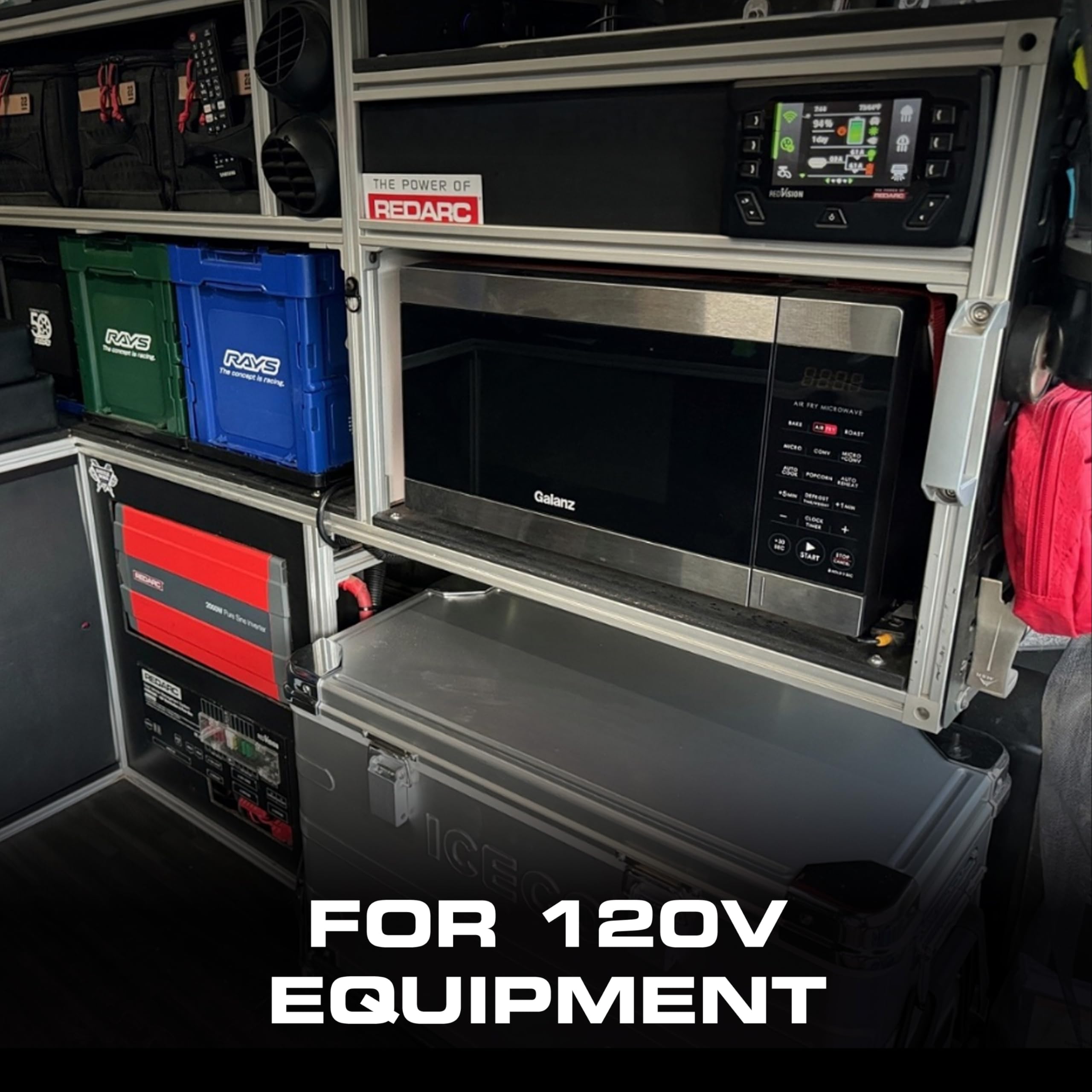 2000W REDARC Pure Sine Wave Inverter, 12V DC to 110 / 120V AC Power Converter, Portable Power Inverter, Connects to Car Battery System, Adapter for Camper, RV, Truck, Off-Grid Camping