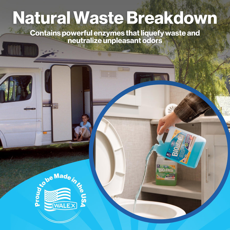 Bio-Fresh Liquid Walex Enzyme Holding Tank Treatment for RV, Camper & Marine - Black Water Tank Deodorizer, Liquifies Waste & Toilet Paper, Septic Tank Safe, Biocide-Free, Ocean Mist, 32oz