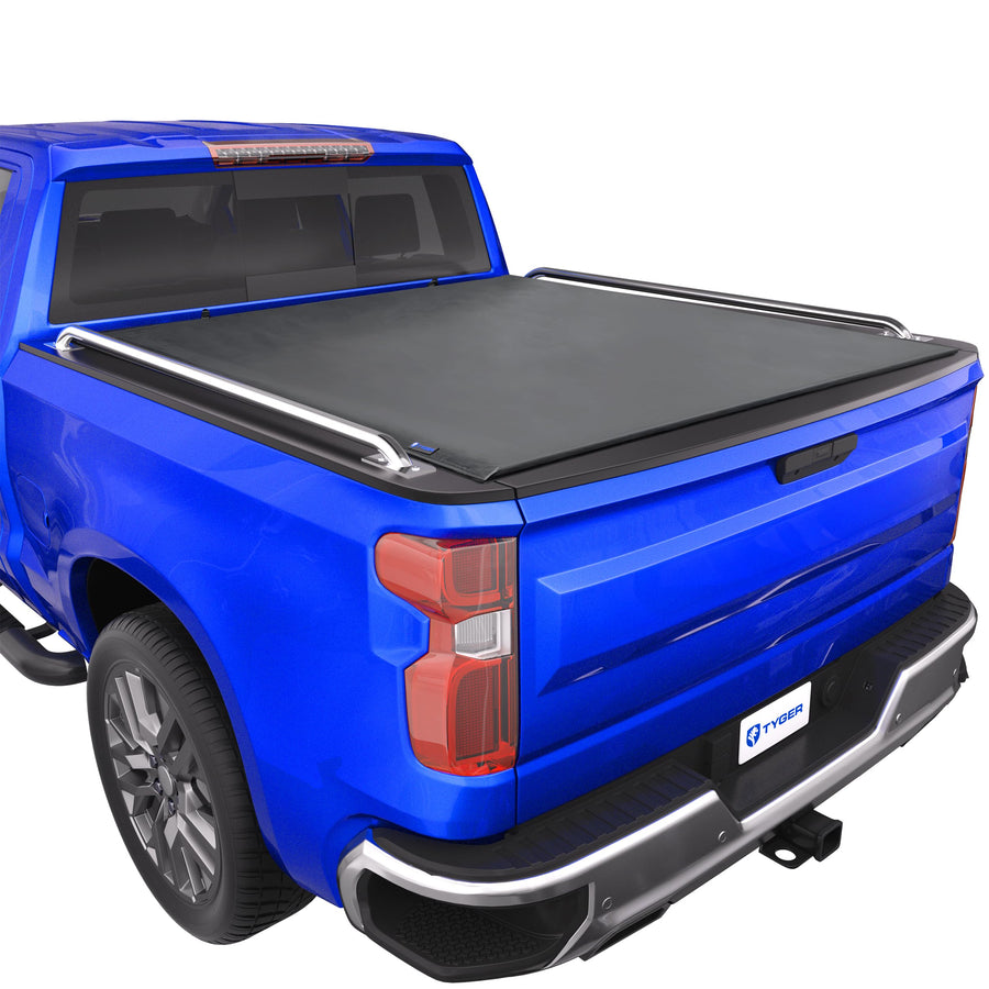 Tyger Auto T2 Soft Roll-up Low Profile Truck Bed Tonneau Cover Compatible with 2019-2026 Chevy Silverado GMC Sierra 1500 (Not Fit 19 LD/Limited) | 5'10" (70") Bed | TG-BC2C6053