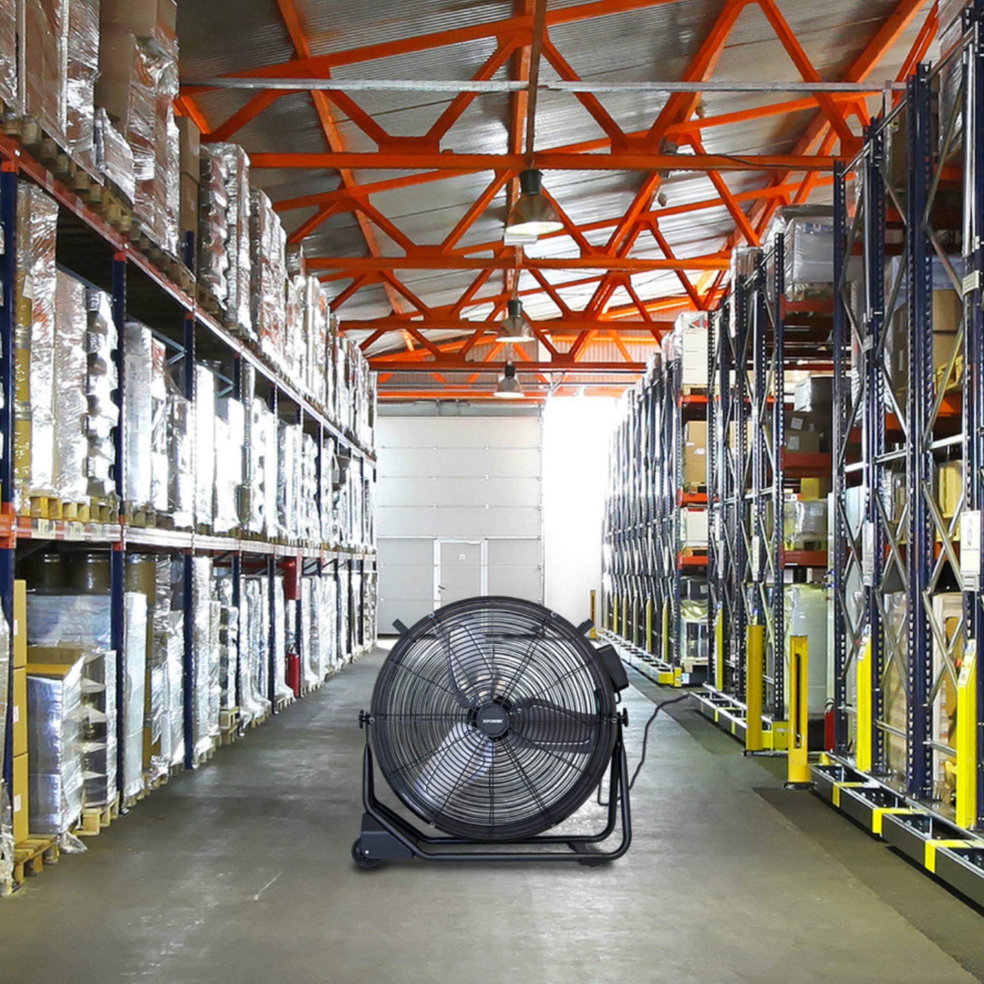 FD-630D XPOWER 1/2 HP 5800 CFM 1.8 Amps Variable Speed Enclosed Brushless DC Motor High Velocity 24” Drum Fan