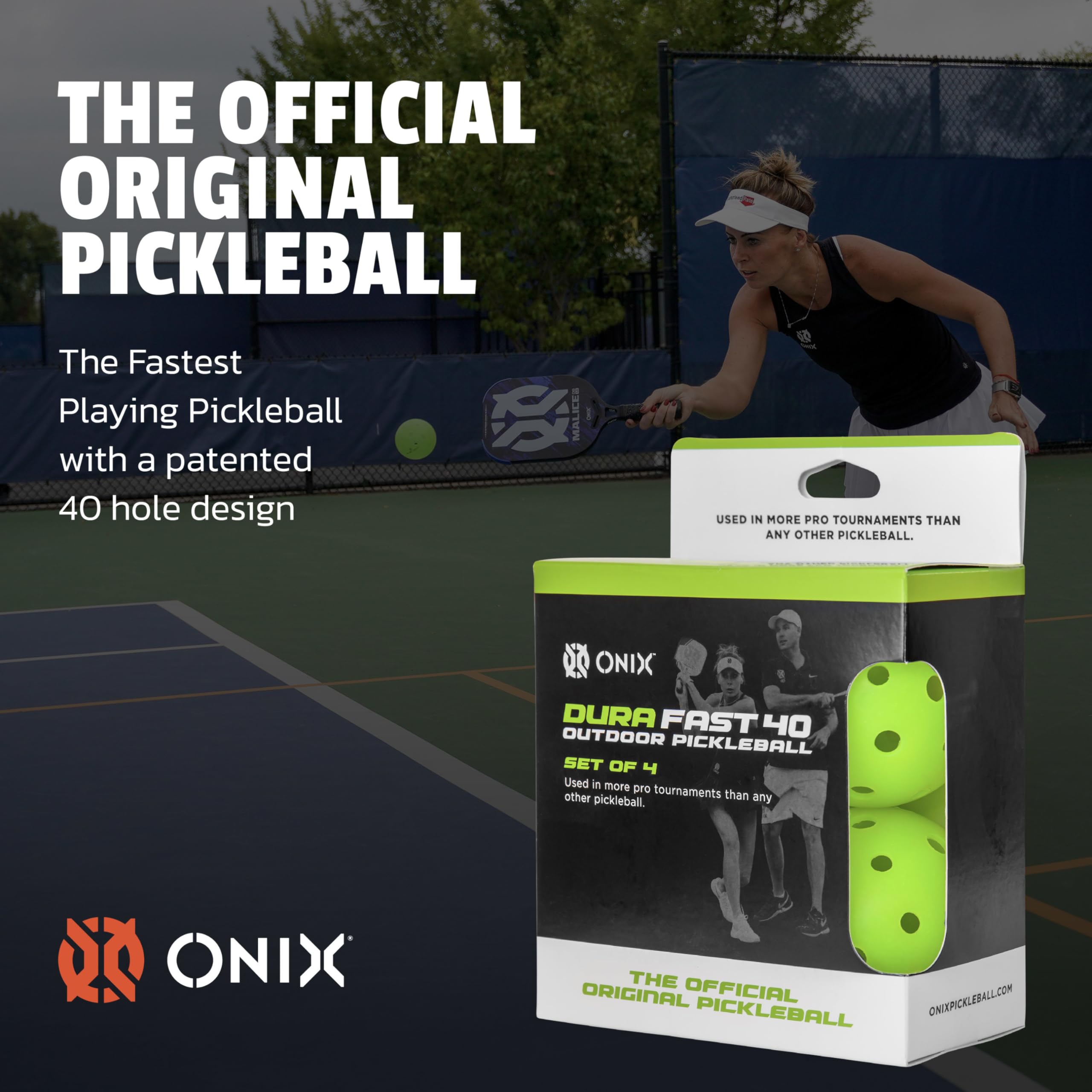 Dura Fast 40 Onix Outdoor Pickleballs – Neon