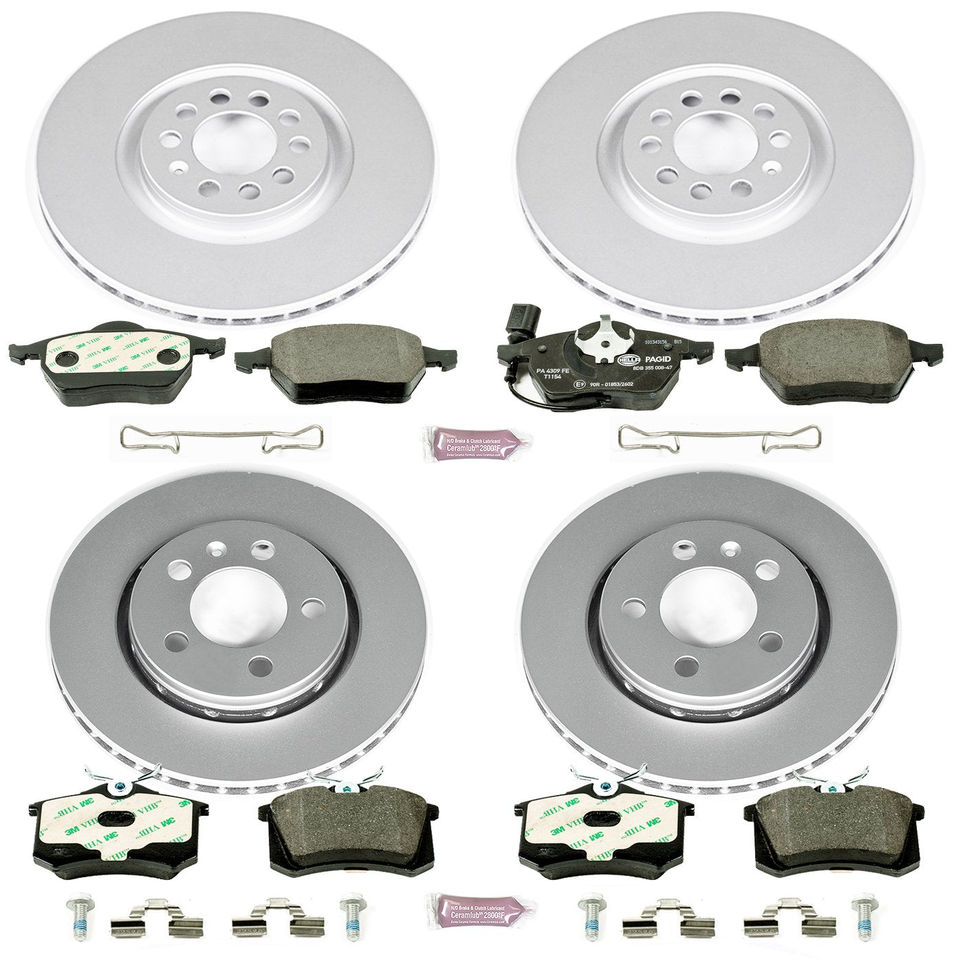 Power Stop ESK916 Euro-Stop Front & Rear Brake Kit Audi Volkswagen For Audi TT Quattro 2000-2006, Volkswagen Golf 2002-2004, Volkswagen Jetta 2004-2005 [Model Specific]