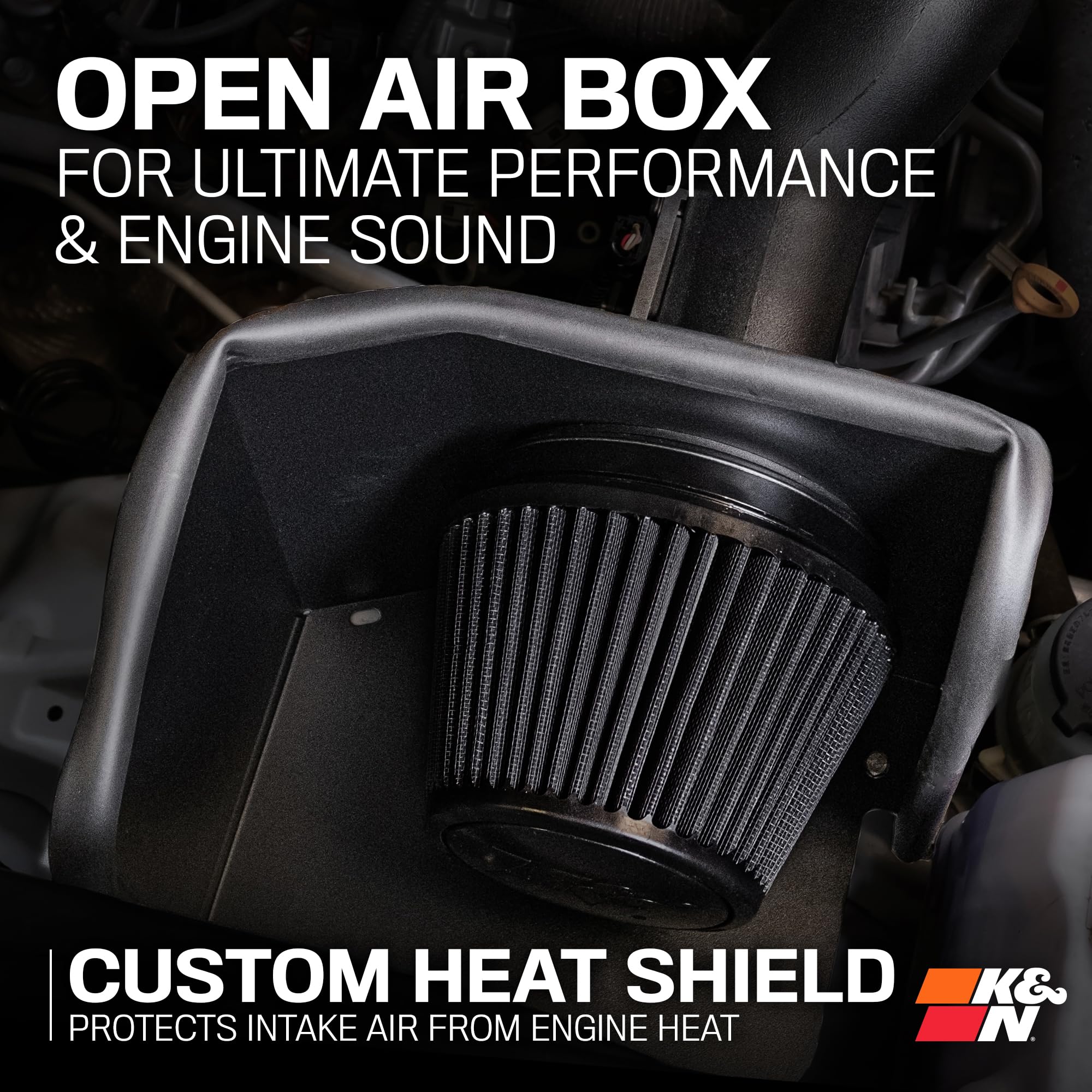 Cold Air Intake System K&N: Dry-Flow Air Filter, Increase Performance & Towing: Compatible with 2016-2023 TOYOTA Tacoma, 30-9039