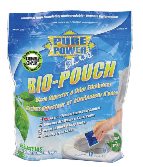 Valterra V23016 Bio-Pouch Pure Power Blue Waste Digester & Odor Eliminator Drop-Ins, CA Compliant
