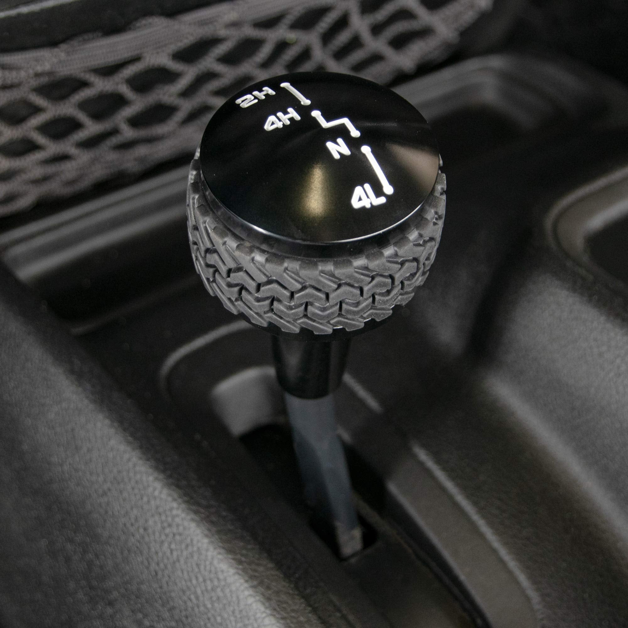 2007-2018 Wrangler JK DV8 Offroad Replacement Shift Knob | 4WD Shifter | Billet Aluminum Construction | Rubber Tire Tread Grip