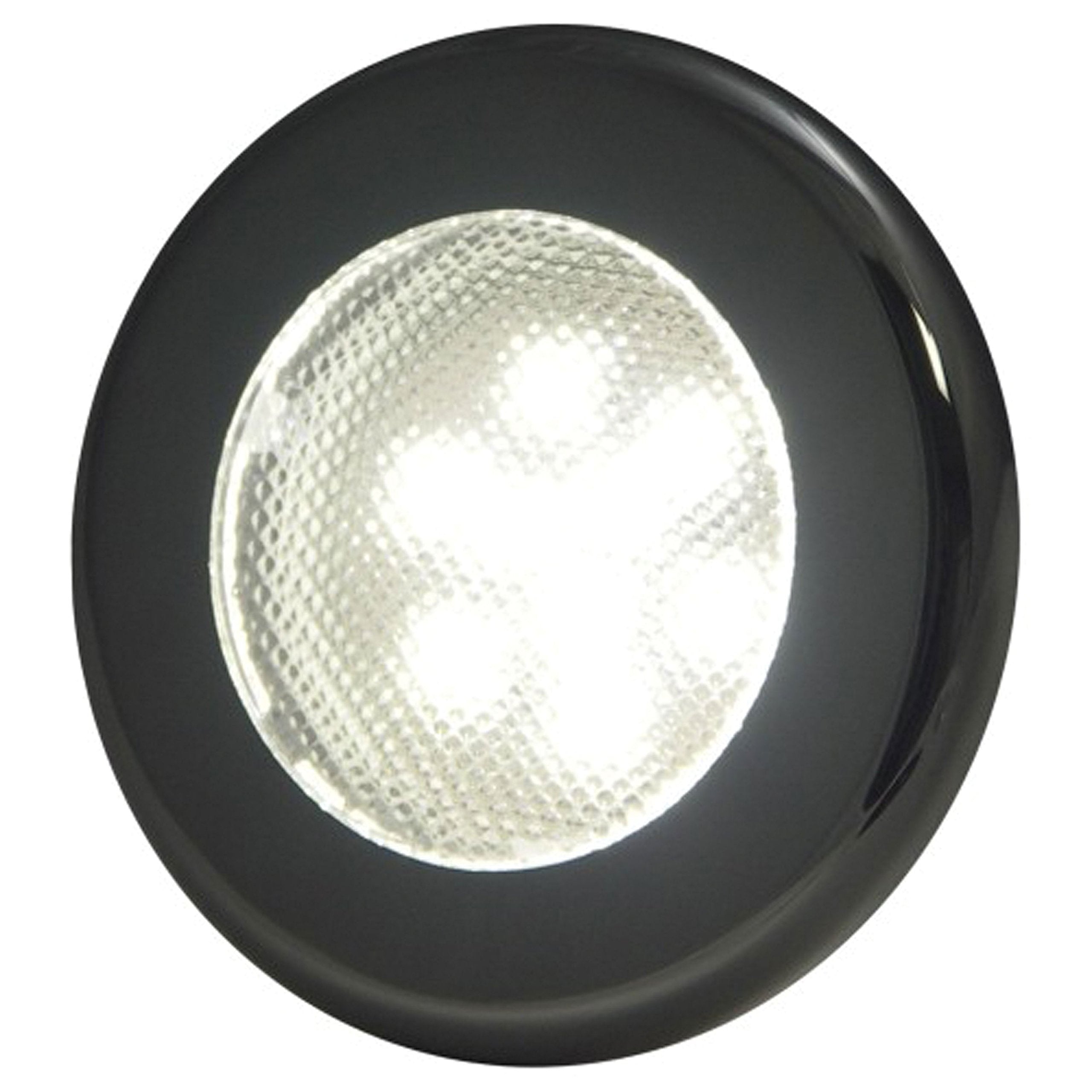 Recessed T-H Marine LED Puck Light - 3-Inch Dimmable LED, Water Resistant, Low Profile Lighting for Boats, RVs, and Under Cabinets - Includes Black, White & Chrome Bezels, White LEDs