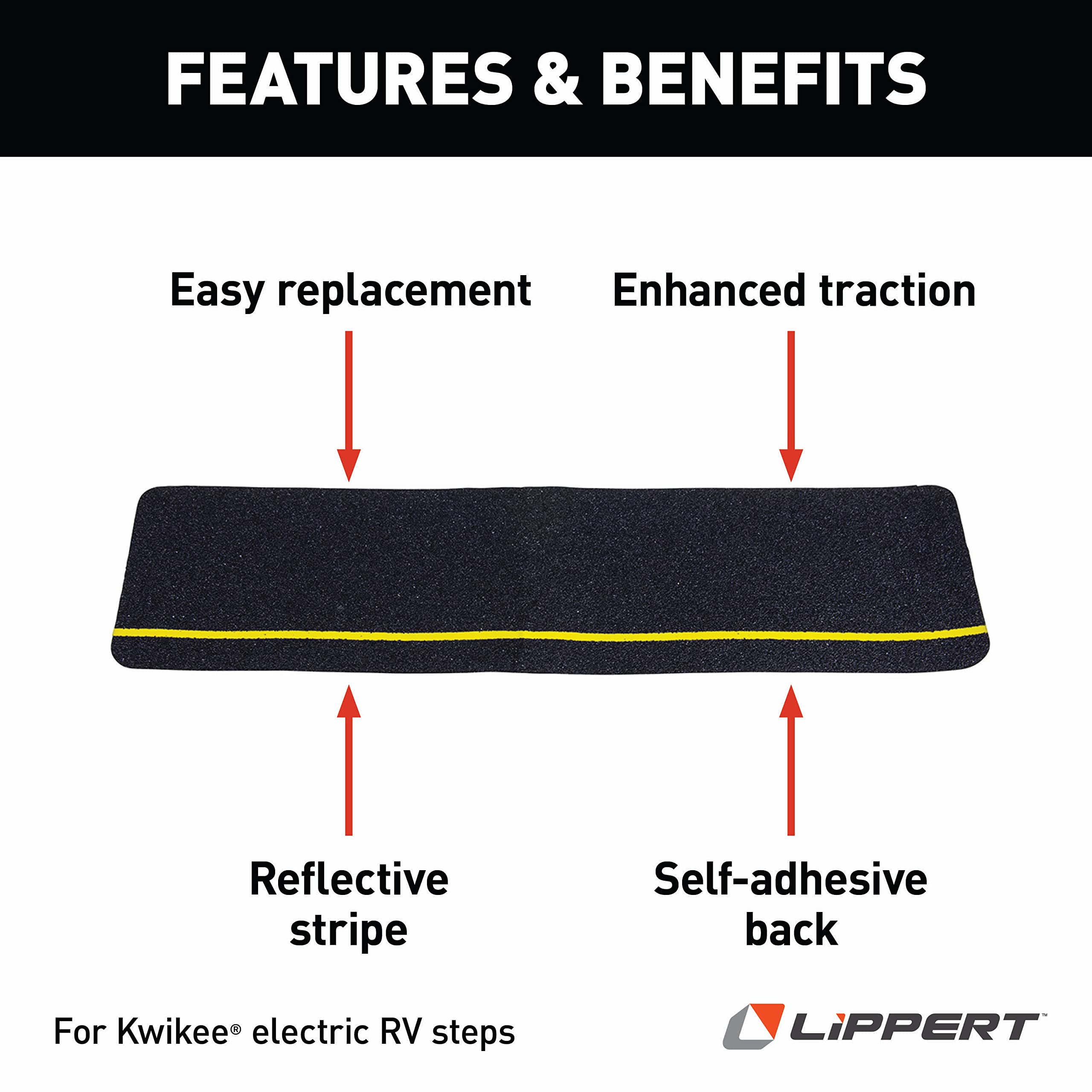 Kwikee Non-Skid Tread Tape for 5th Wheel RVs, Travel Trailers and Motorhomes Step