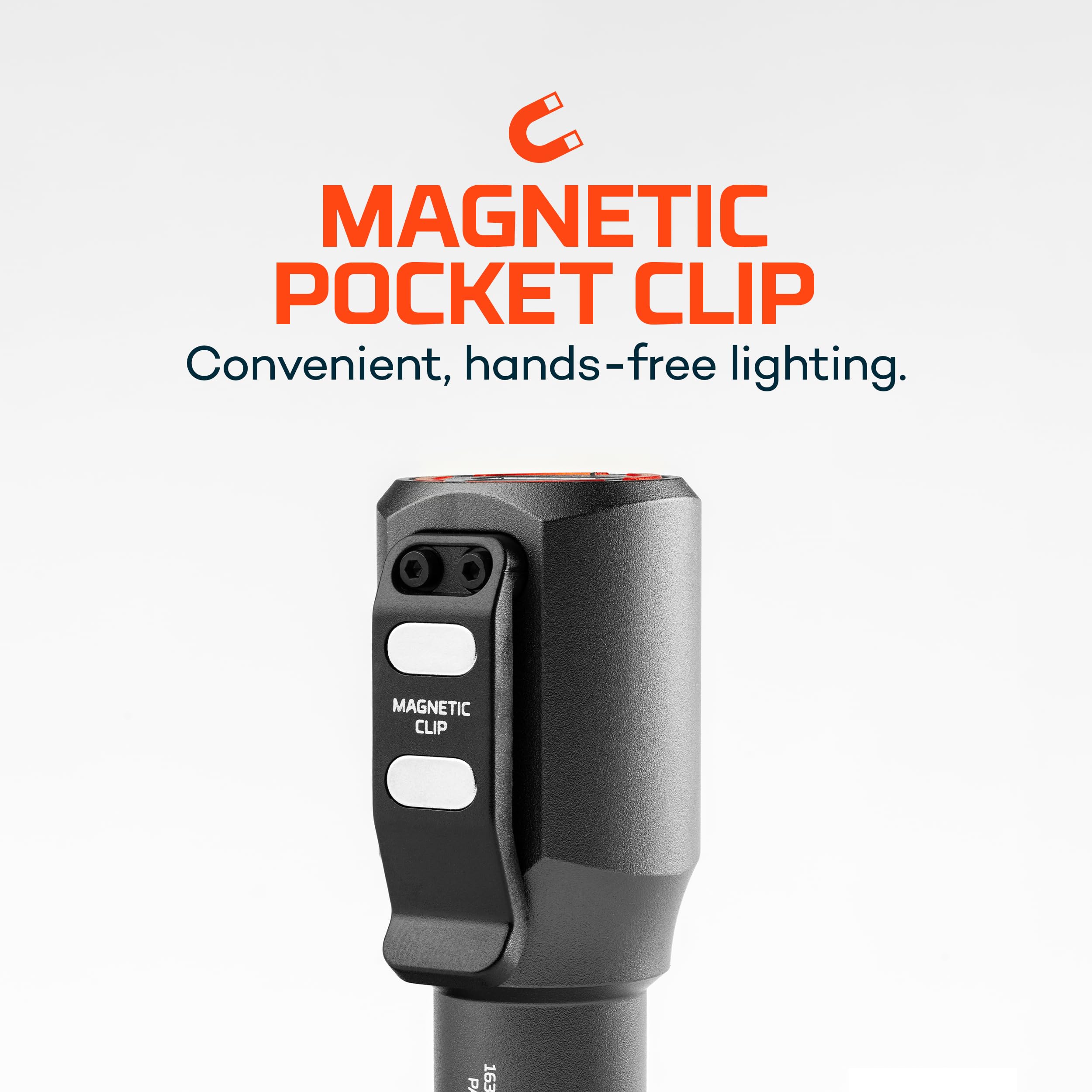 TRANSPORT NEBO 400 2-In-1 Car Charger & Flashlight | 400 Lumens, 6 Light Modes, Compact LED Light, Magnetic Pocket Clip, Waterproof, Emergency Glass Breaker, 12V DC or USB-C Rechargeable