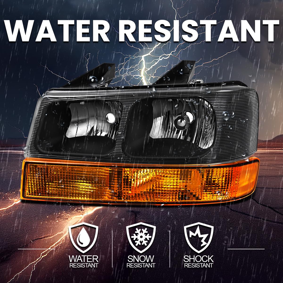 Black Headlights SPEC-D TUNING Compatible with 2003-2023 Chevy Express, GMC Savana