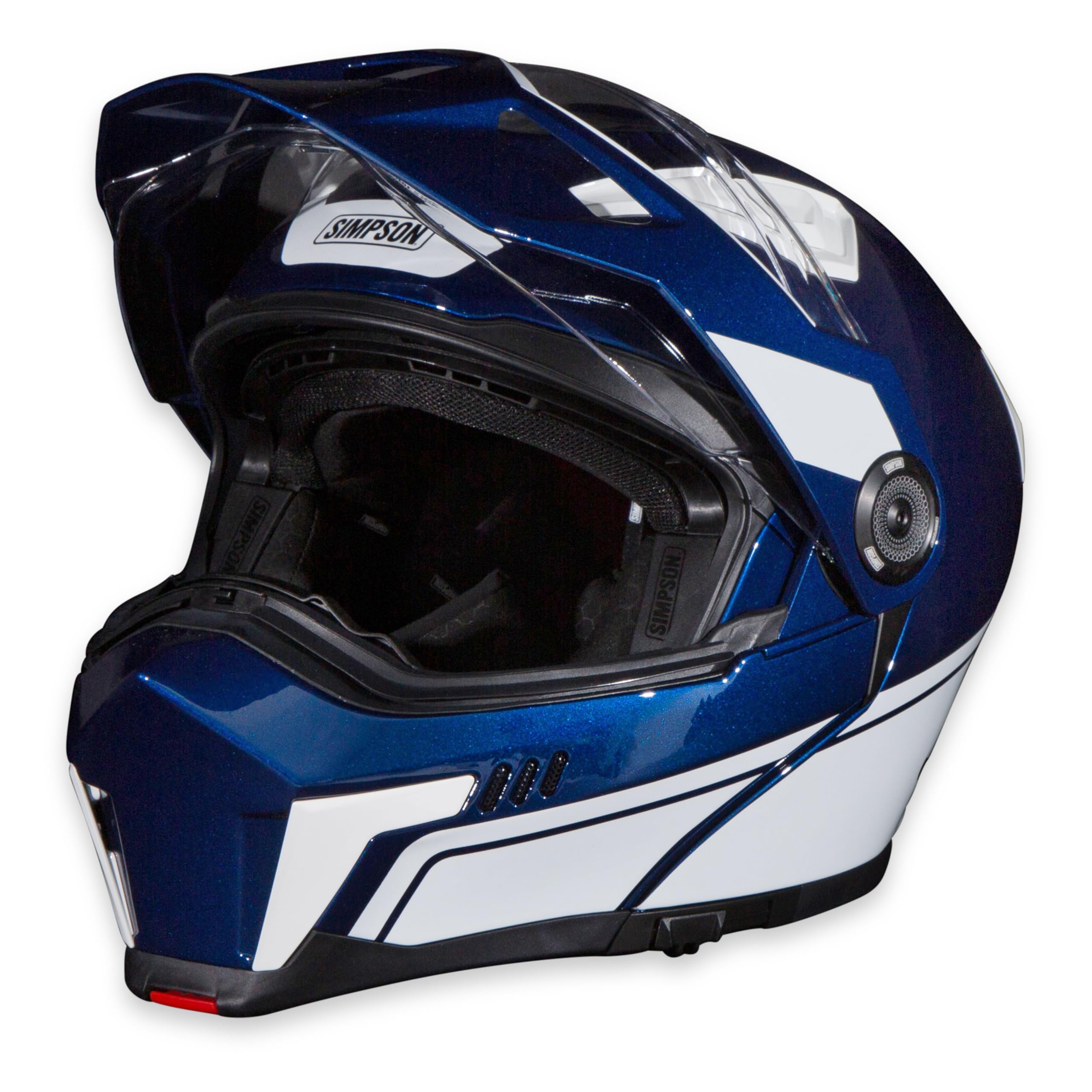Simpson Motorcycle Helmet Journey Bandit - Blue/White - Small | Off Road Dirt Bike UTV Motocross ATV | Modular Full-Face Flip Up | Clear Pinlock Anti-Fog Visor Shield | DOT ECE Certified (JBDUWSM)