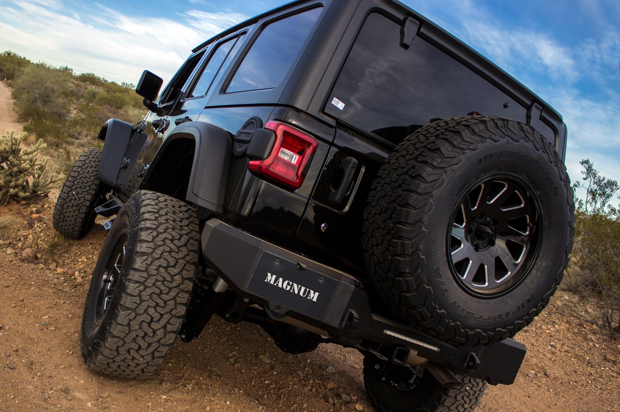 Rear Bumper Magnum RT Style Black Compatible with 2018-2025 Wrangler JL/JLU