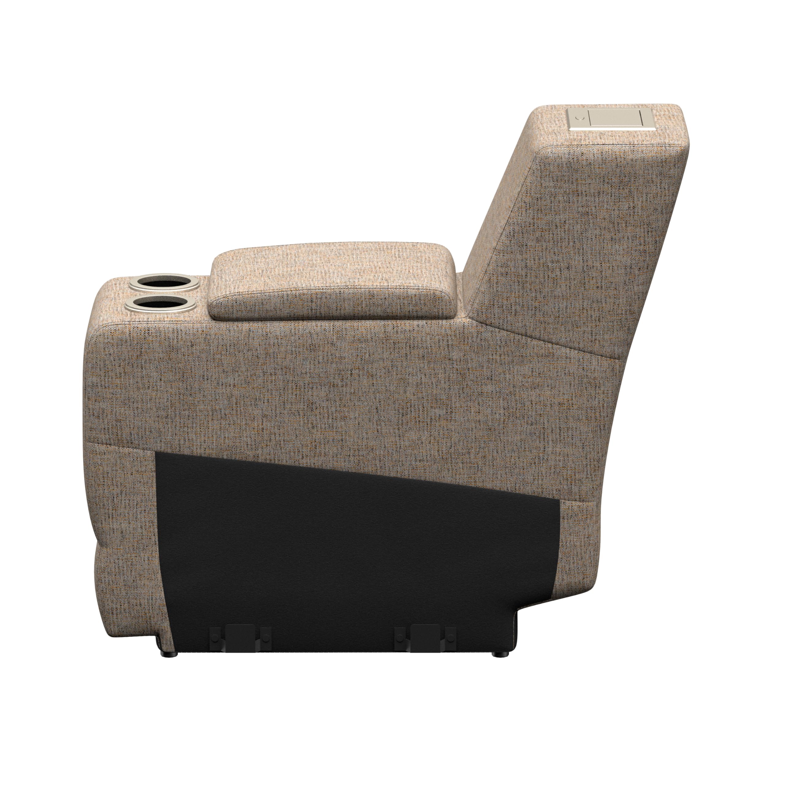 THOMAS PAYNE Seismic Series Signature Dellmead RV Theater Seating 12" Center Console with Storage Compartment, Dual Cupholders, 110V Power Pop-Up Outlet with Two USB Ports - 2024044207