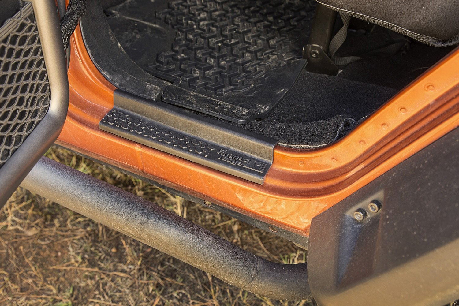All-Terrain Rugged Ridge Entry Guards for Jeep Wrangler JKU | 4-Piece Set, No Drill | Black Thermoplastic | 11216.21 | Fits 2007-2018 Jeep Wrangler JKU 4-Door