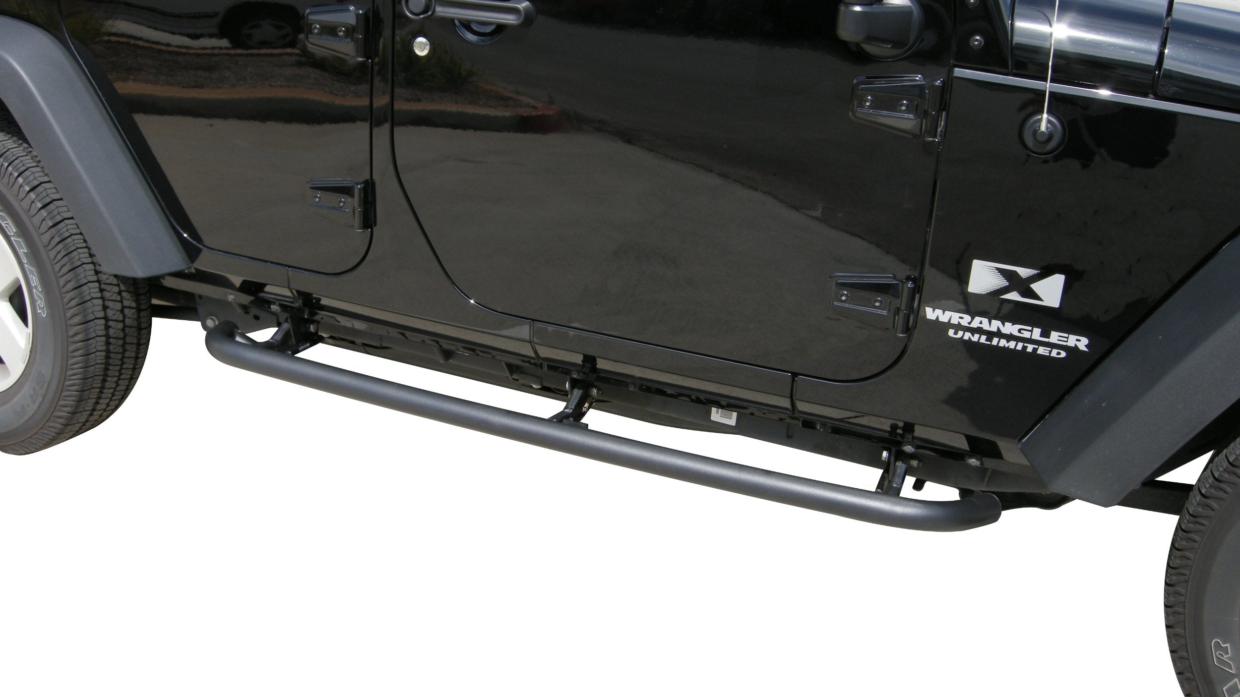 SRS Side Bar RAMPAGE PRODUCTS Retractable Rockguard Steps for Jeep Wrangler JK | Pair, Steel, Textured Black | 88732 | Fits 2007-2018 Jeep Wrangler JKU 4-Door