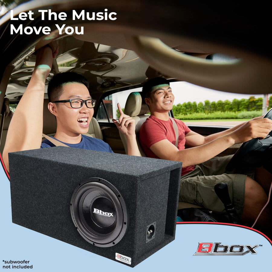 Atrend Single Vented 12 Inch Bbox Subwoofer Enclosure - SPL-Tuned Car Subwoofer Boxes & Enclosures - Premium Subwoofer Box Improves Audio Quality, Sound & Bass - Nickel Finish Terminals