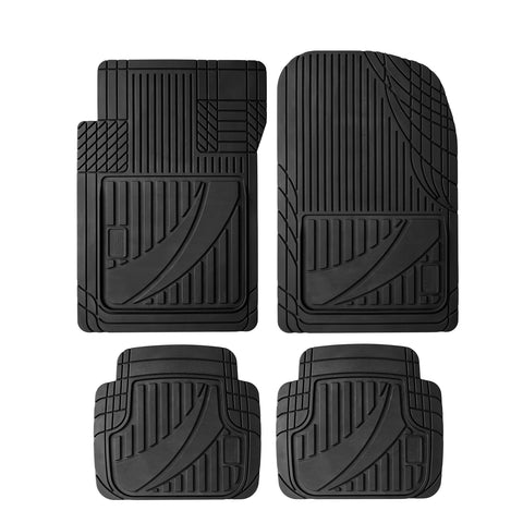 Uni-Fit Husky Liners | Universal Automotive Floor Mats | All Weather Protection for Cars, Trucks, Vans, SUV's | Easy Trim-to-Fit, Black, 4 pcs. - 51509