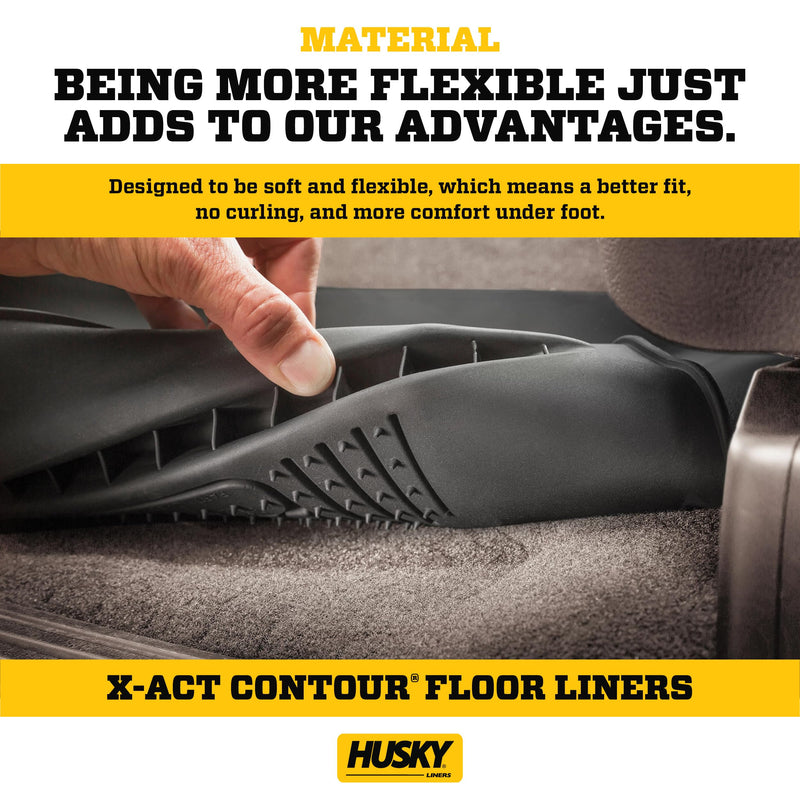 Husky Liners X-act Floor Mats Contour | Fits 2024-2026 Hyundai Kona | 2nd Row, 1-pc Black - 54561
