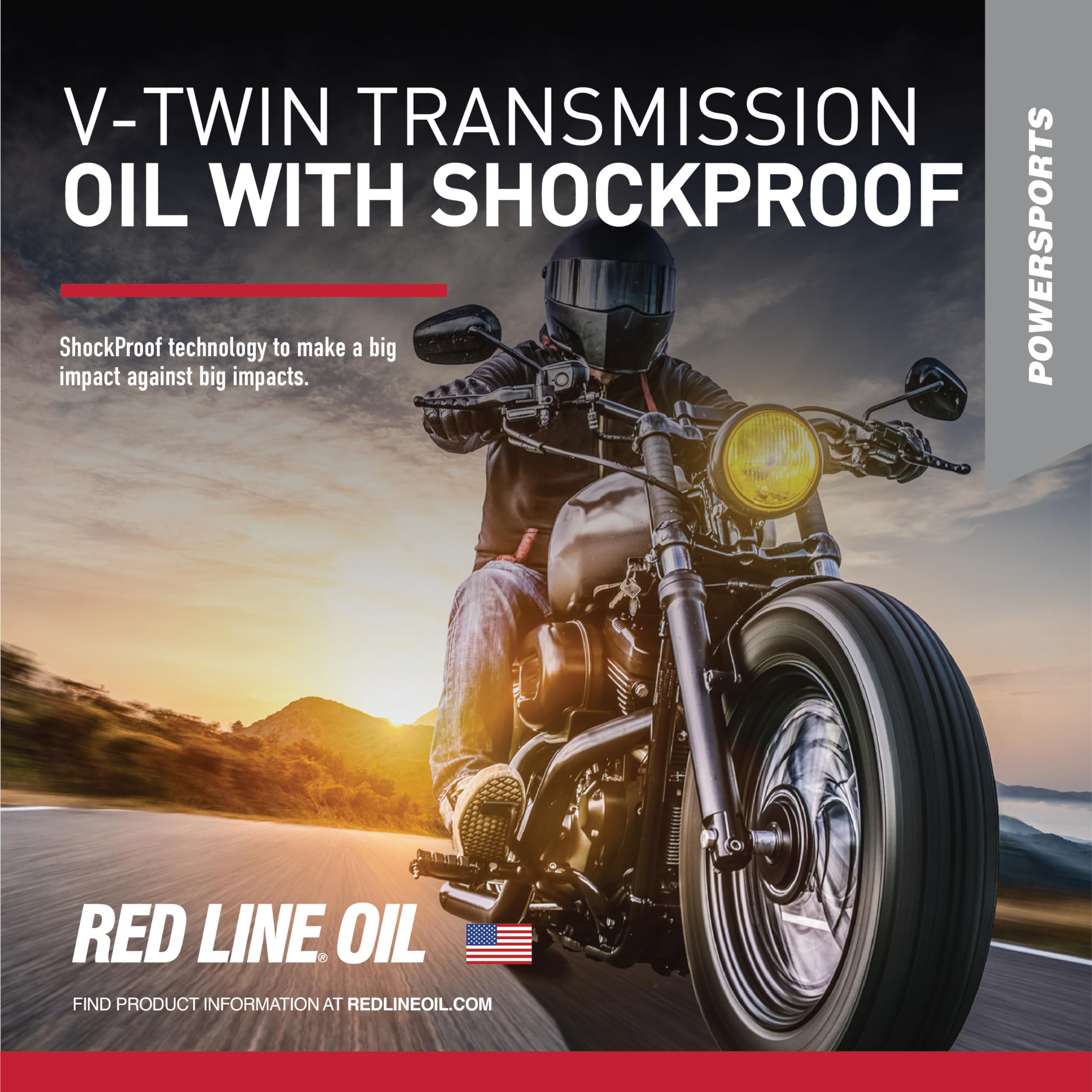 Red Line Full Synthetic Gear Oil 42804, V-Twin Transmission Oil with Shockproof - 1 Quart