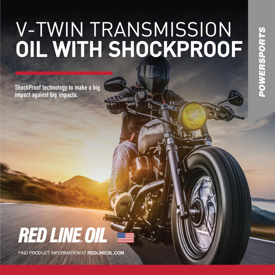 Red Line Full Synthetic Gear Oil 42804, V-Twin Transmission Oil with Shockproof - 1 Quart