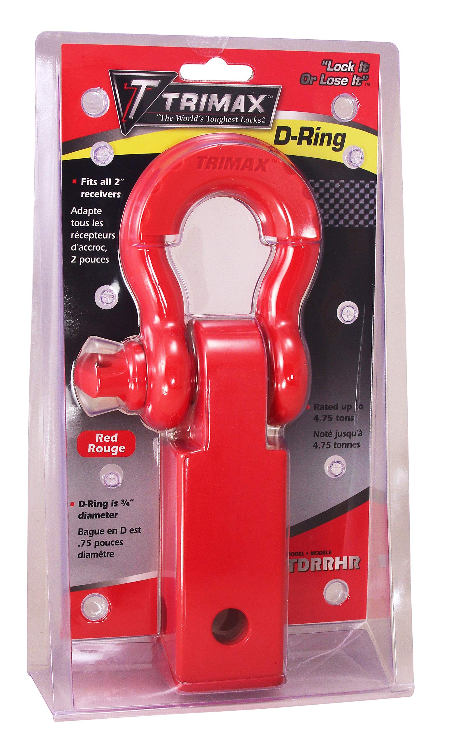 D-Ring Trimax TDRRHR Receiver Hitch (Red)