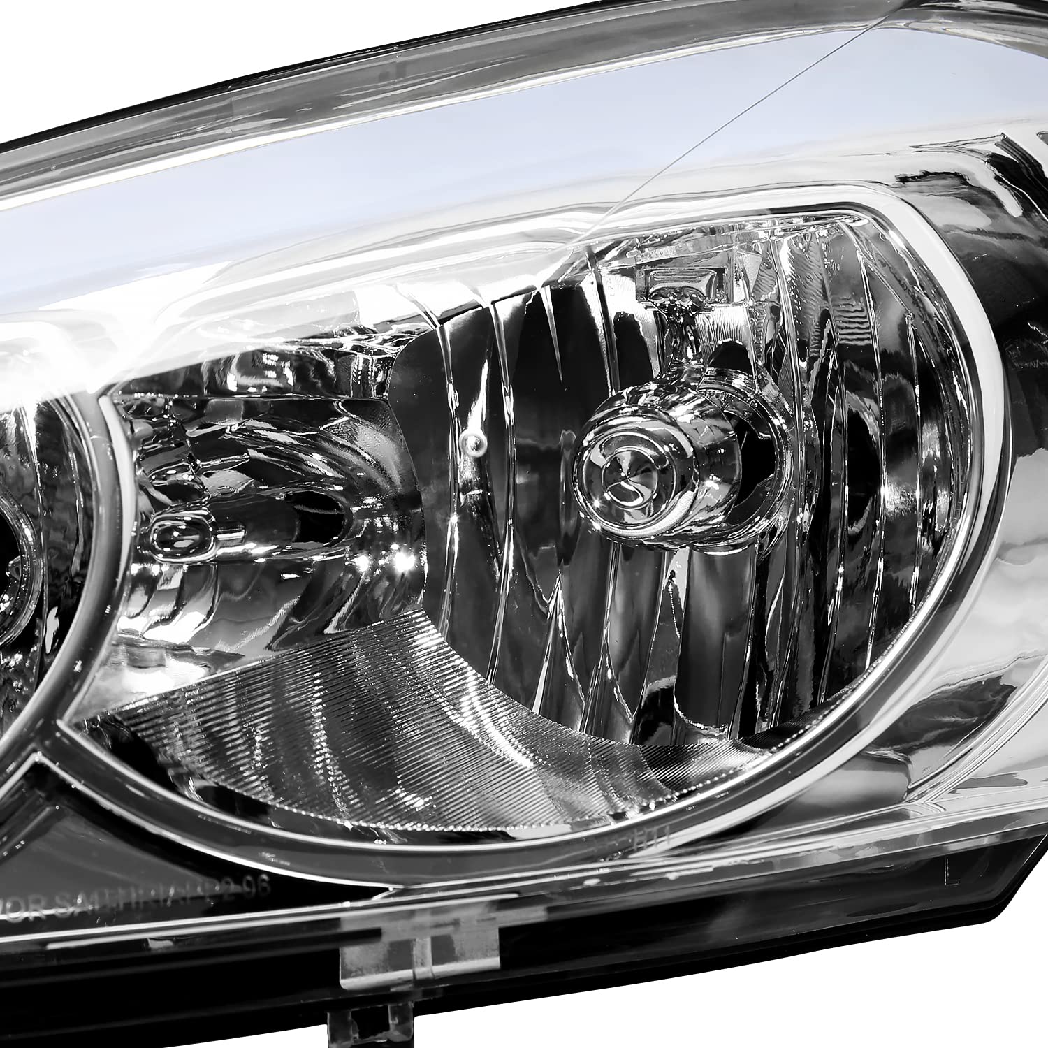 Chrome Headlights SPEC-D TUNING w/LED Strip Compatible with 2006-2013 Chevy Impala, 2006-2007 Monte Carlo, Left + Right Pair Headlamps Assembly
