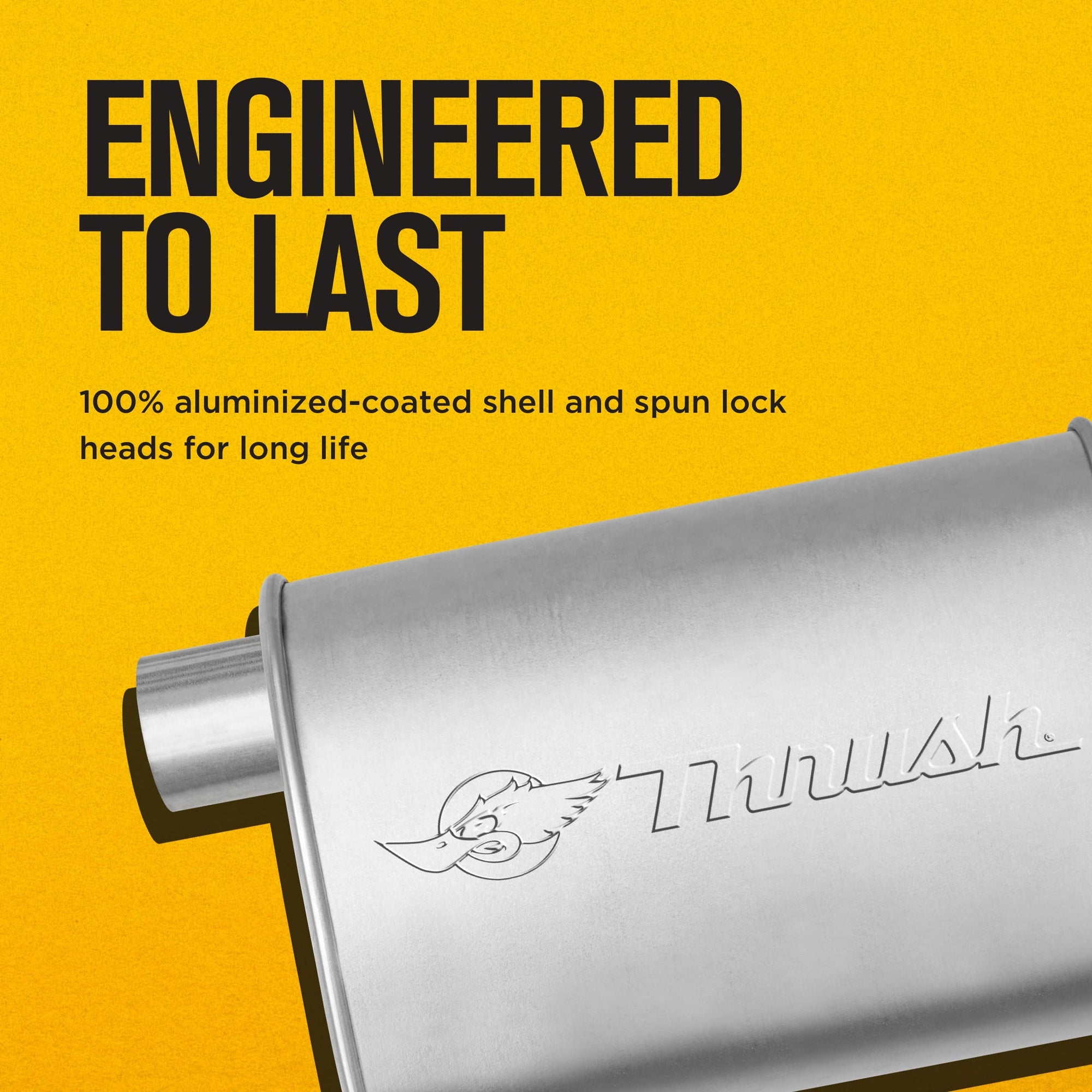 Thrush Muffler Performance Mellow Tone Inlet 2.25 Pipe Connection Offset Outlet 2.25 Center