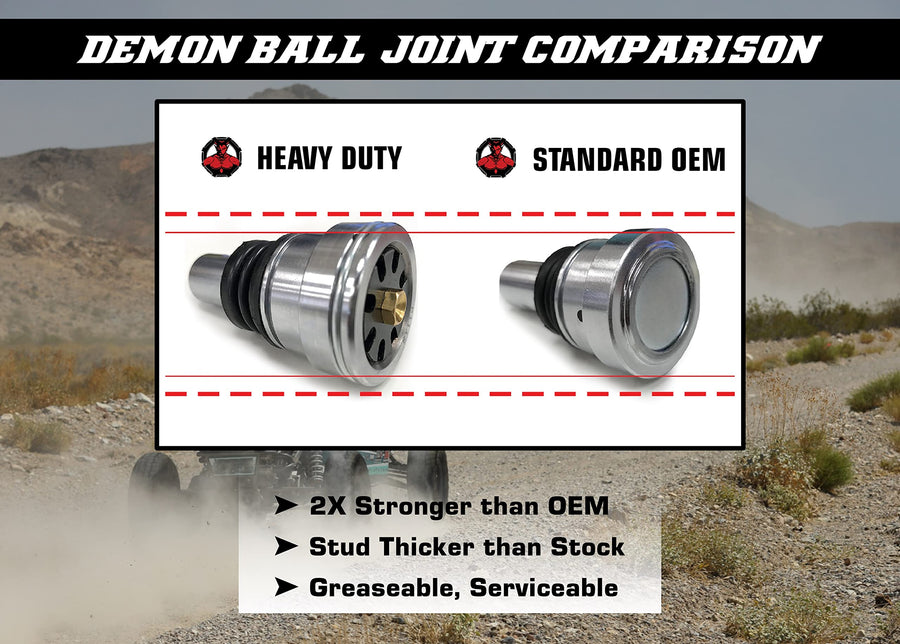 Lower Demon Powersports Heavy Duty Ball Joint for Polaris RZR/General/Ranger, Made of Chromoly Steel Dual Heat Treated 2 Times Stronger Than OEM (See Fitment Details in Description) OEM: 840844000091