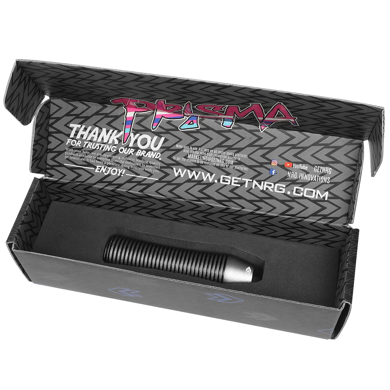 NRG Innovations Universal Aluminum SK-700GM Shift Knob with Thread Adapters, Heatsink Style Short Curvy Cylinder Lever,Gunmetal
