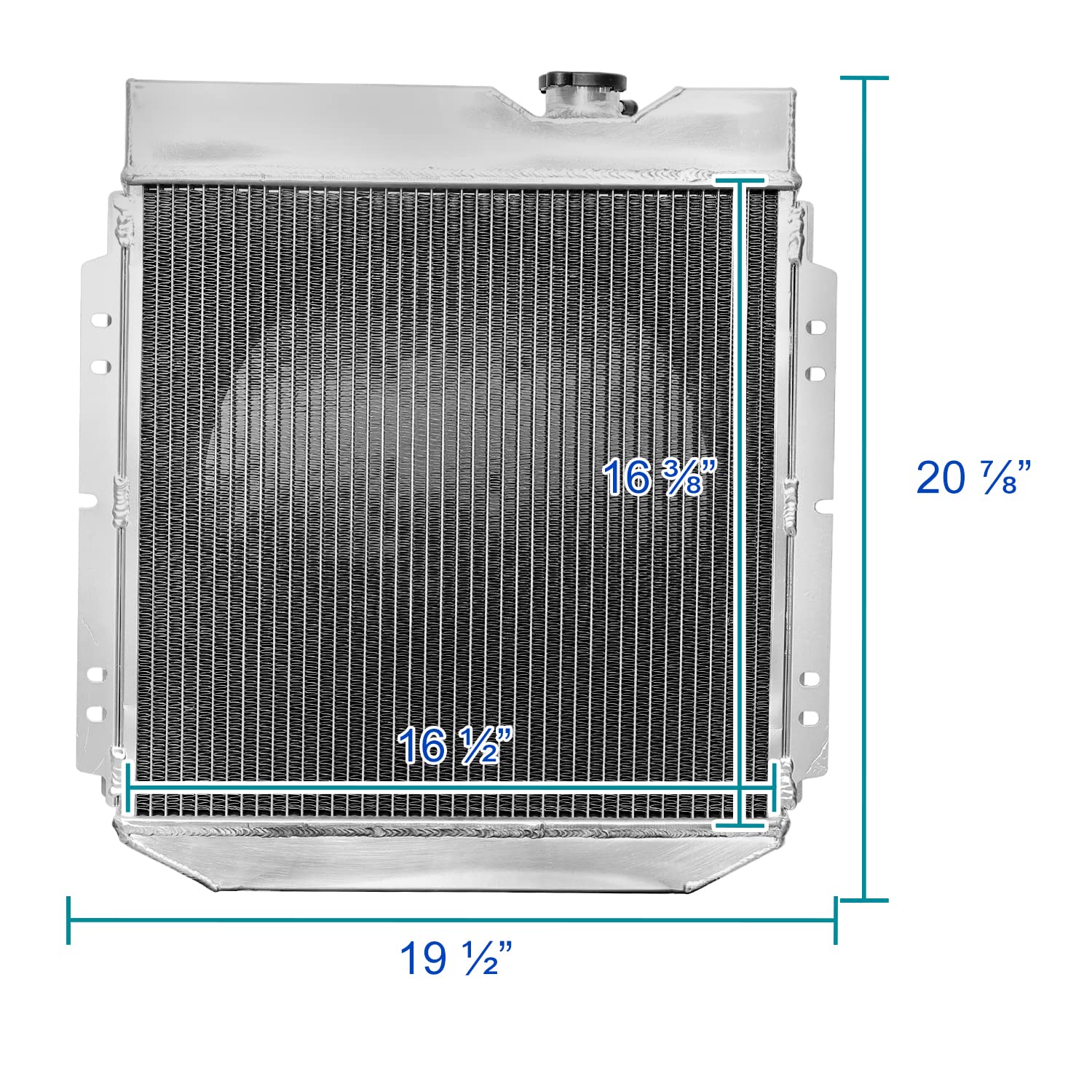 Cooling Spec-D Tuning Aluminum 3 Row Radiator with Fan Shroud Compatible with Ford Mustang V8 Conversion 1965-1966