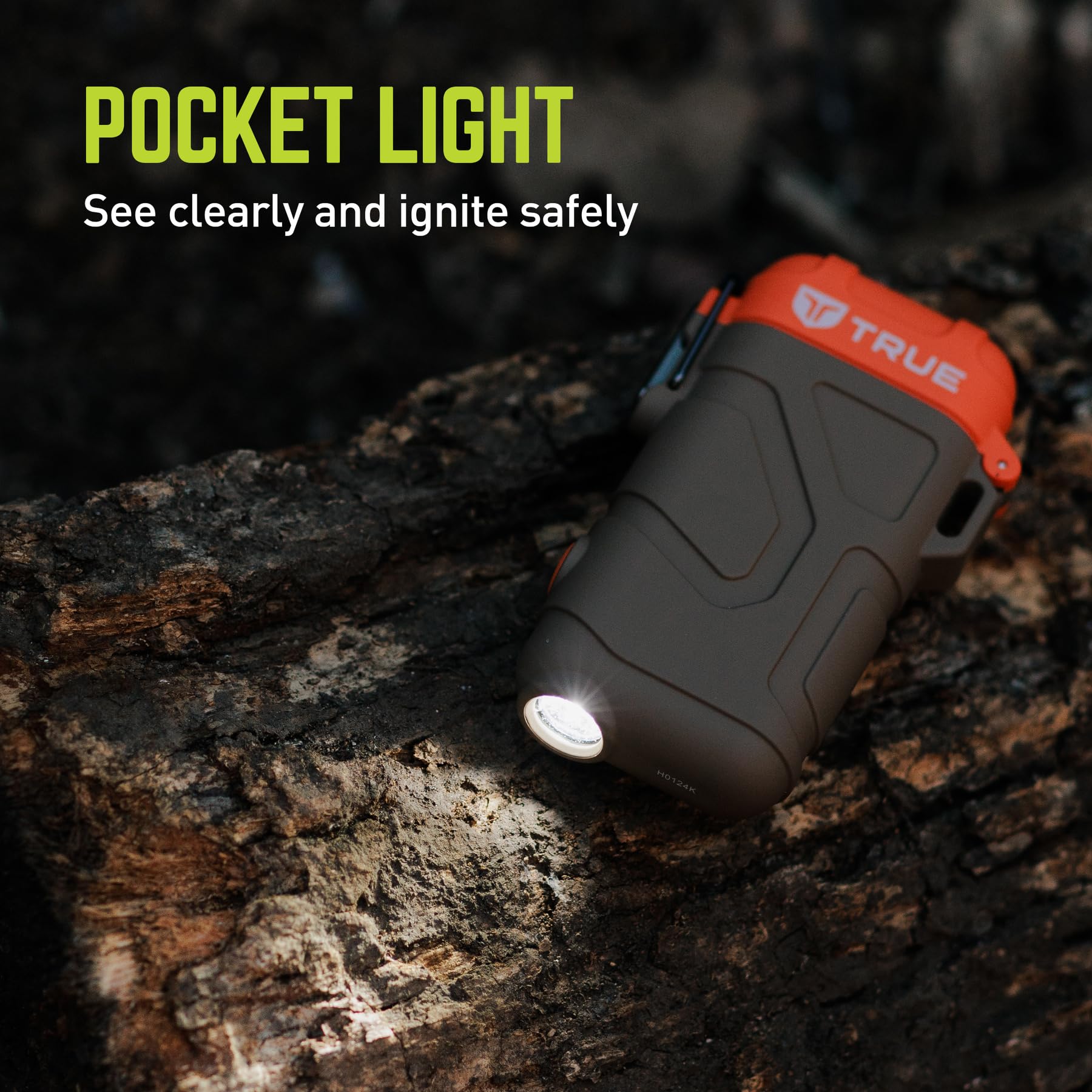 Plasma Lighter True XRL | Flameless and Fuel-Free, Plasma Arc Technology, 100+ Ignitions on a Single Charge, Windproof, Water-Resistant, Compact and Rugged Design - Tan/Orange