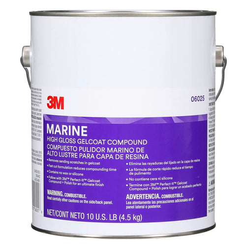 3M High Gloss Gelcoat Compound, Marine 06025, 10 lb, White