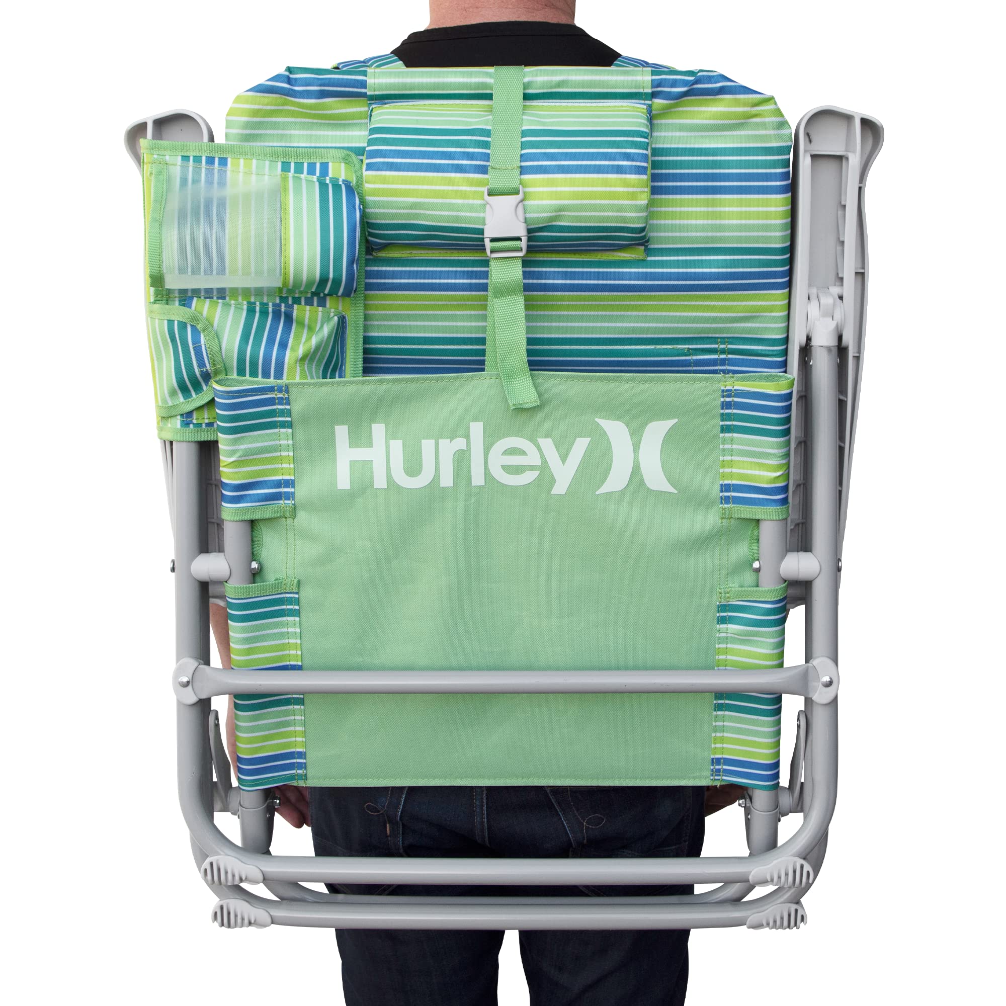 Hurley Beach Outdoor Standard Backpack Chair, One Size, Limeade
