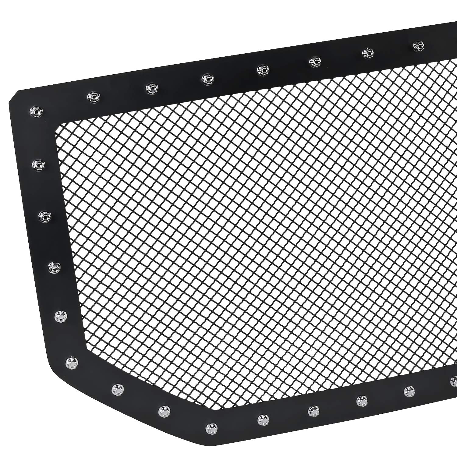 Front Mesh Black Spec-D Tuning Hood Grille Insert Rivet Style 1PC Compatible with 2016-2018 GMC Sierra 1500