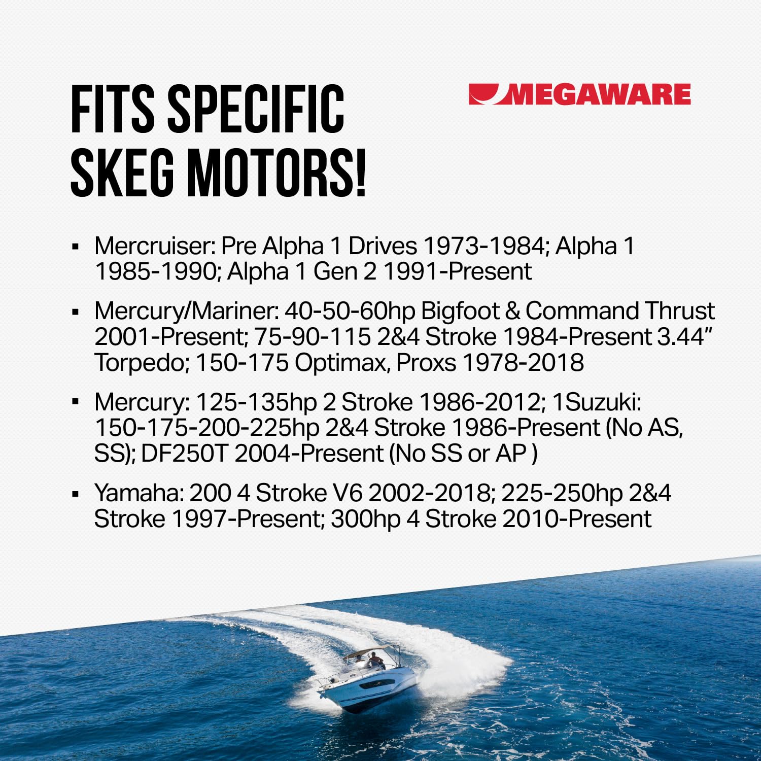 KEELGUARD MEGAWARE 655 SKEGPRO - Fits Some Mercruiser, Mercury, Suzuki, and Yamaha Boat Motors (See Listing) Stainless Steel Skeg Protector Guard Against Damage from Ramp Dragging, Rocks, Debris