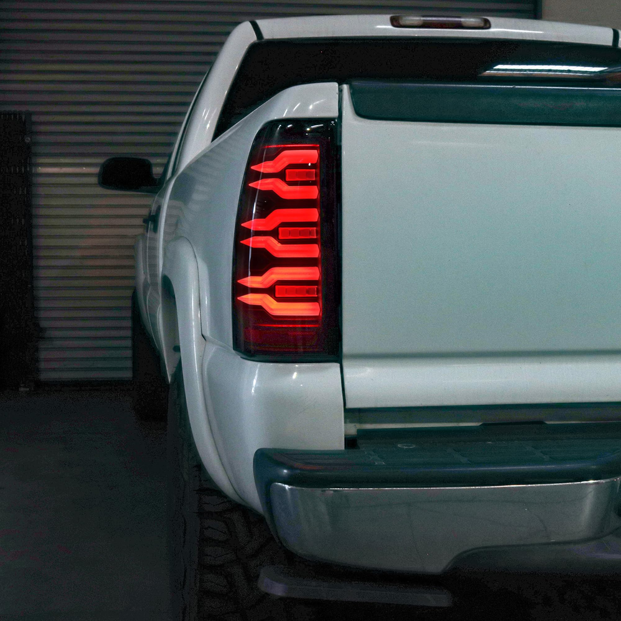 Tail Lights AlphaRex Compatible With 99-06 Silverado/99-06 Sierra LUXX-Series LED Black Red