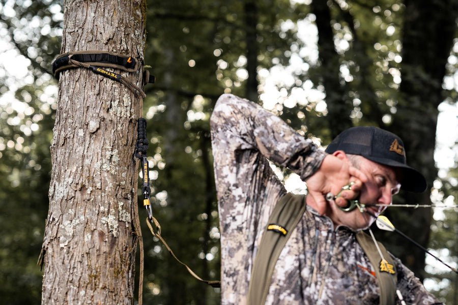 Hunter Safety System Single SlapStrap: Rope Management System for Saddle Hunting and Tree Stand Safety – Secure Lineman’s and Tether Rope with MOLLE Loops, Gear Storage & Included Pouch
