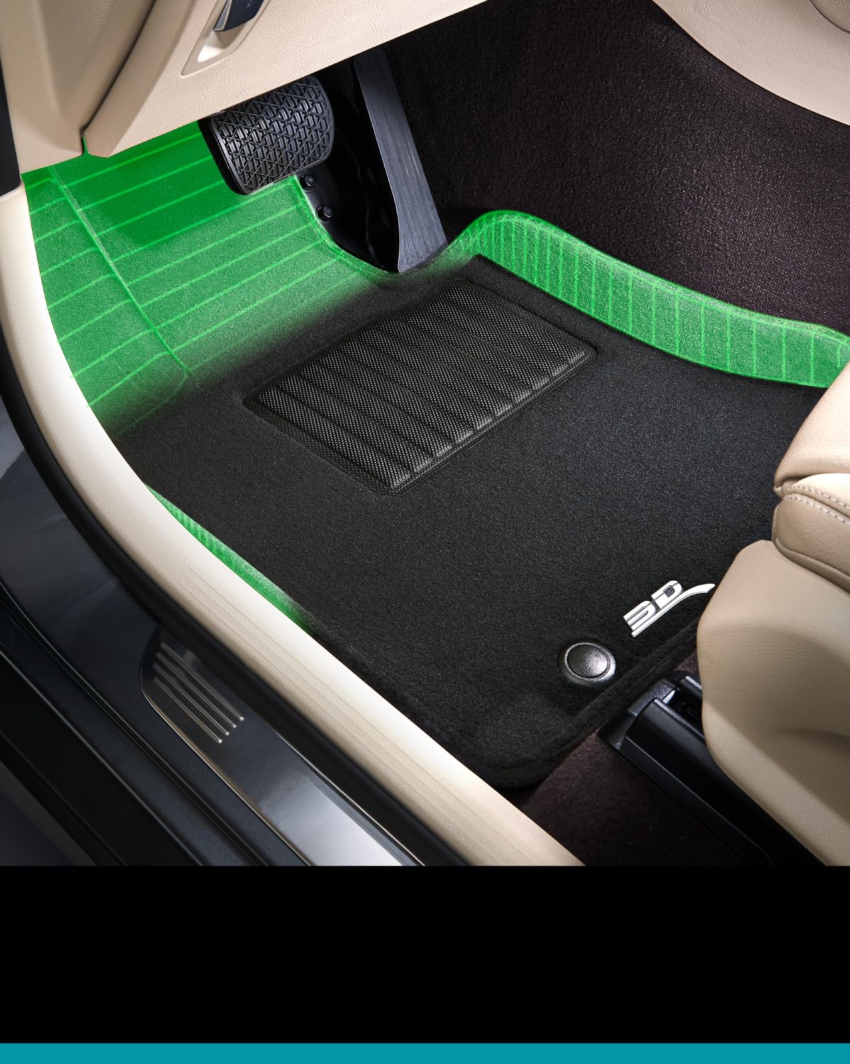 3D MAXpider Custom Fit All-Weather Carpeted Floor Mats for 2010-2016 Cadillac SRX Elegant Series (1ST & 2ND Row)