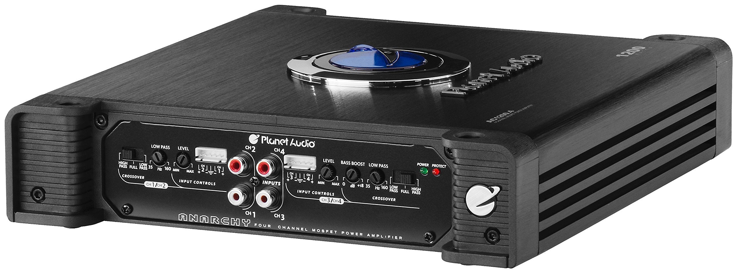 Planet Audio Anarchy Series AC1200.4 4 Channel Class A/B Car Amplifier - 1200 High Output, High/Low Pass Crossover, Hook Up to Subwoofer for Bass