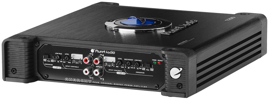 Planet Audio Anarchy Series AC1200.4 4 Channel Class A/B Car Amplifier - 1200 High Output, High/Low Pass Crossover, Hook Up to Subwoofer for Bass